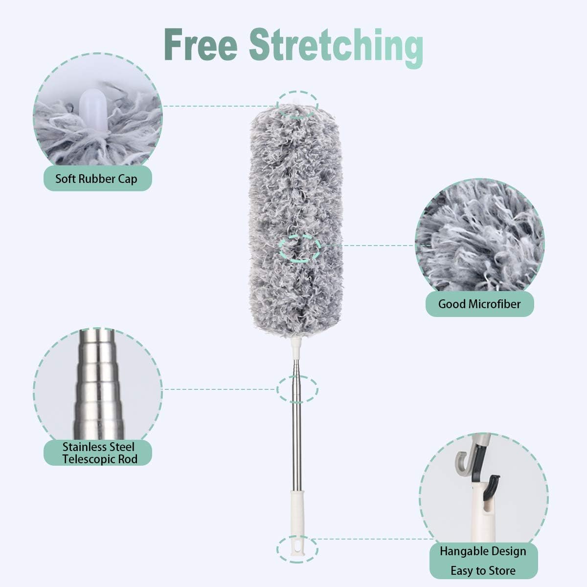 Vicloon Spolverino Allungabile con Manico Lungo 245cm - immagine 4