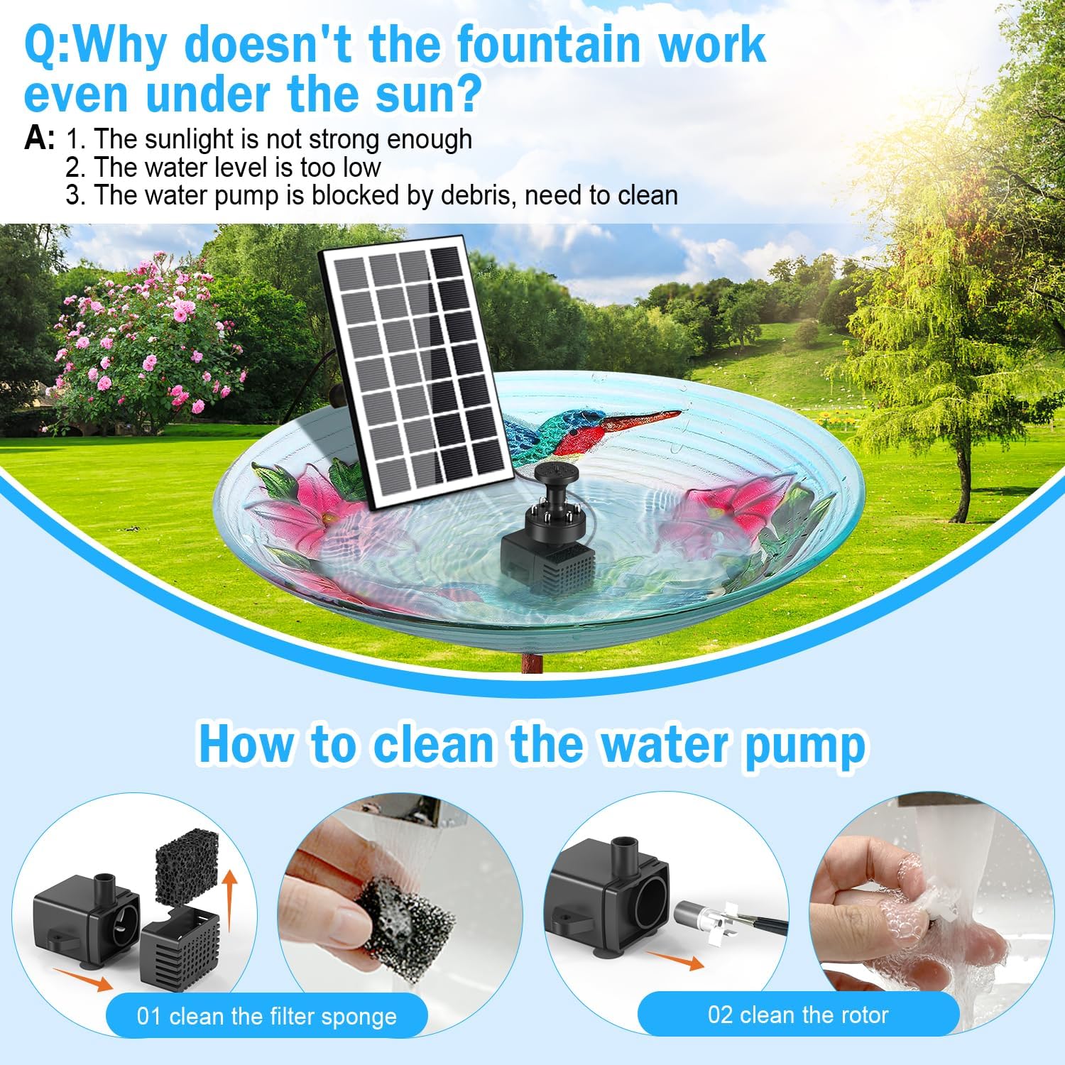 Szmp Fontana Solare da Giardino 3.5W con Luci LED - immagine 4