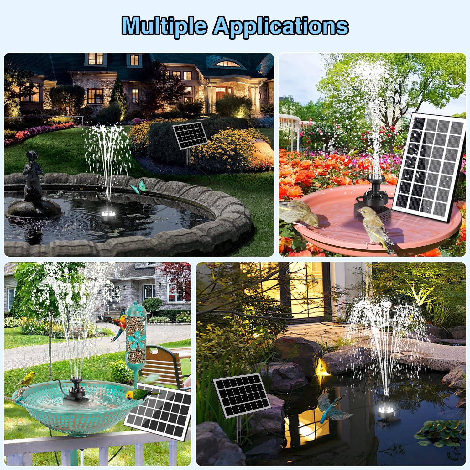 Szmp Fontana Solare da Giardino 3.5W con Luci LED - immagine 6