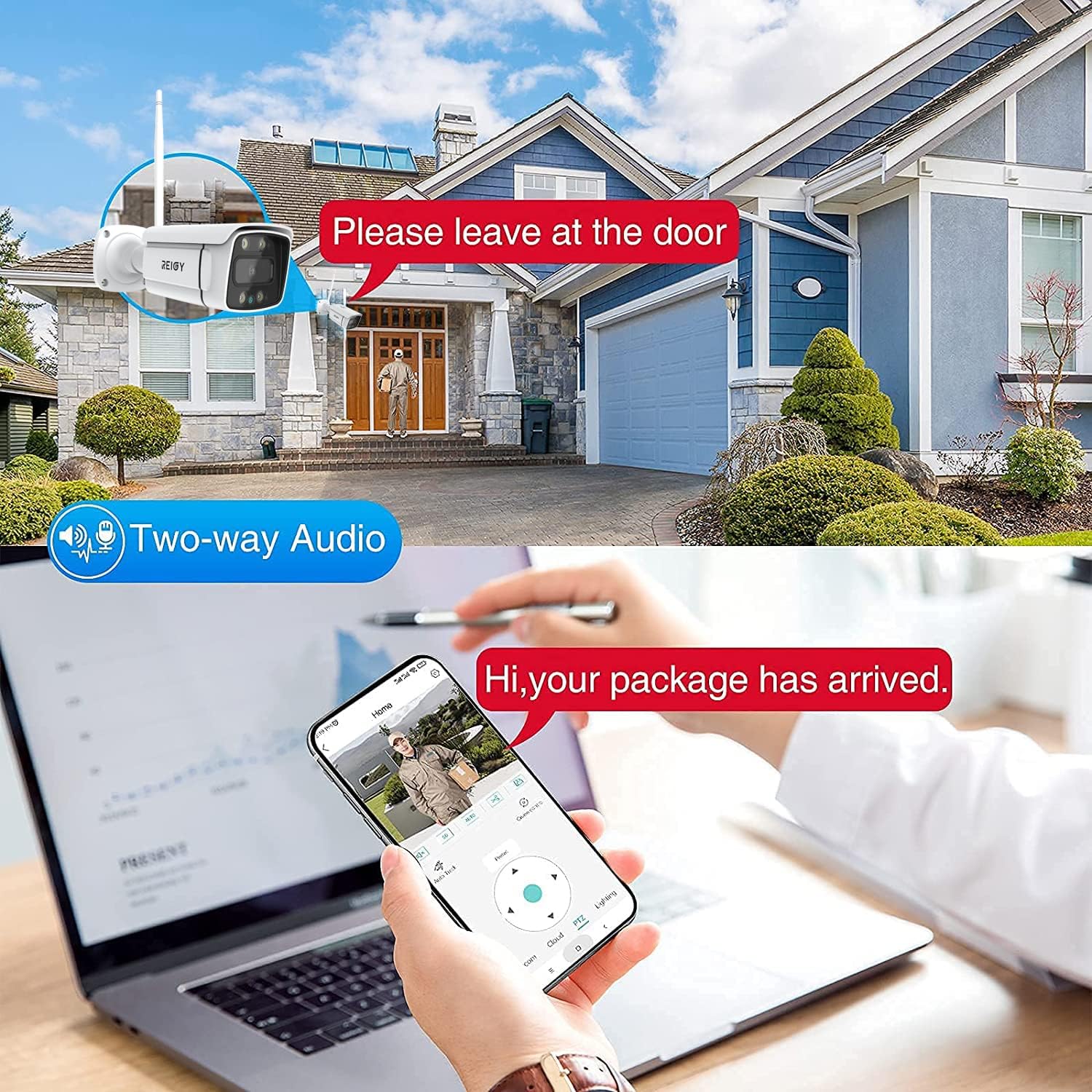 Reigy Kit Videosorveglianza Wifi Esterno 3MP con Spotlight - immagine 3