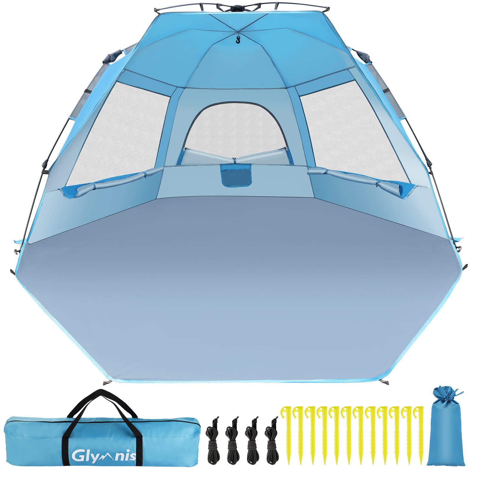 Glymnis Tenda da Spiaggia Quick Up Automatica 4-6 Persone