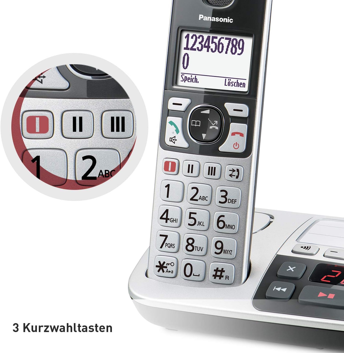 Panasonic KX-TGE522GS Argento-Nero - immagine 5