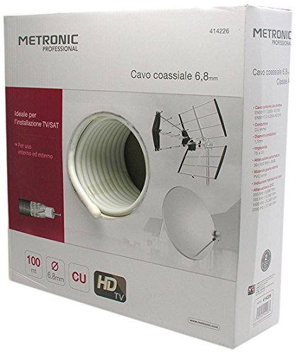 Metronic 414226 Cavo Coassiale, Bianco