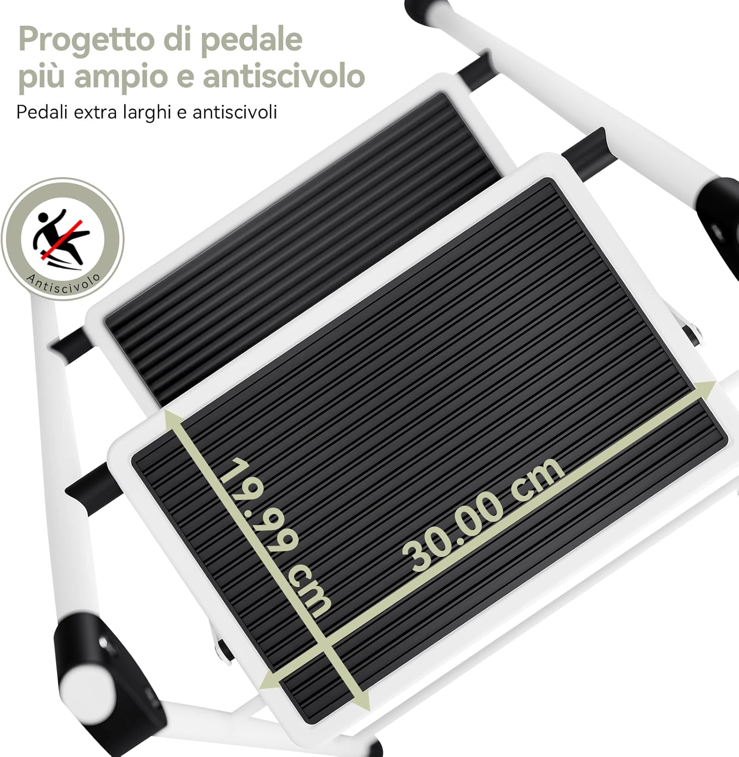 Kingrack Scala Pieghevole a 3 Gradini, Bianca - immagine 2