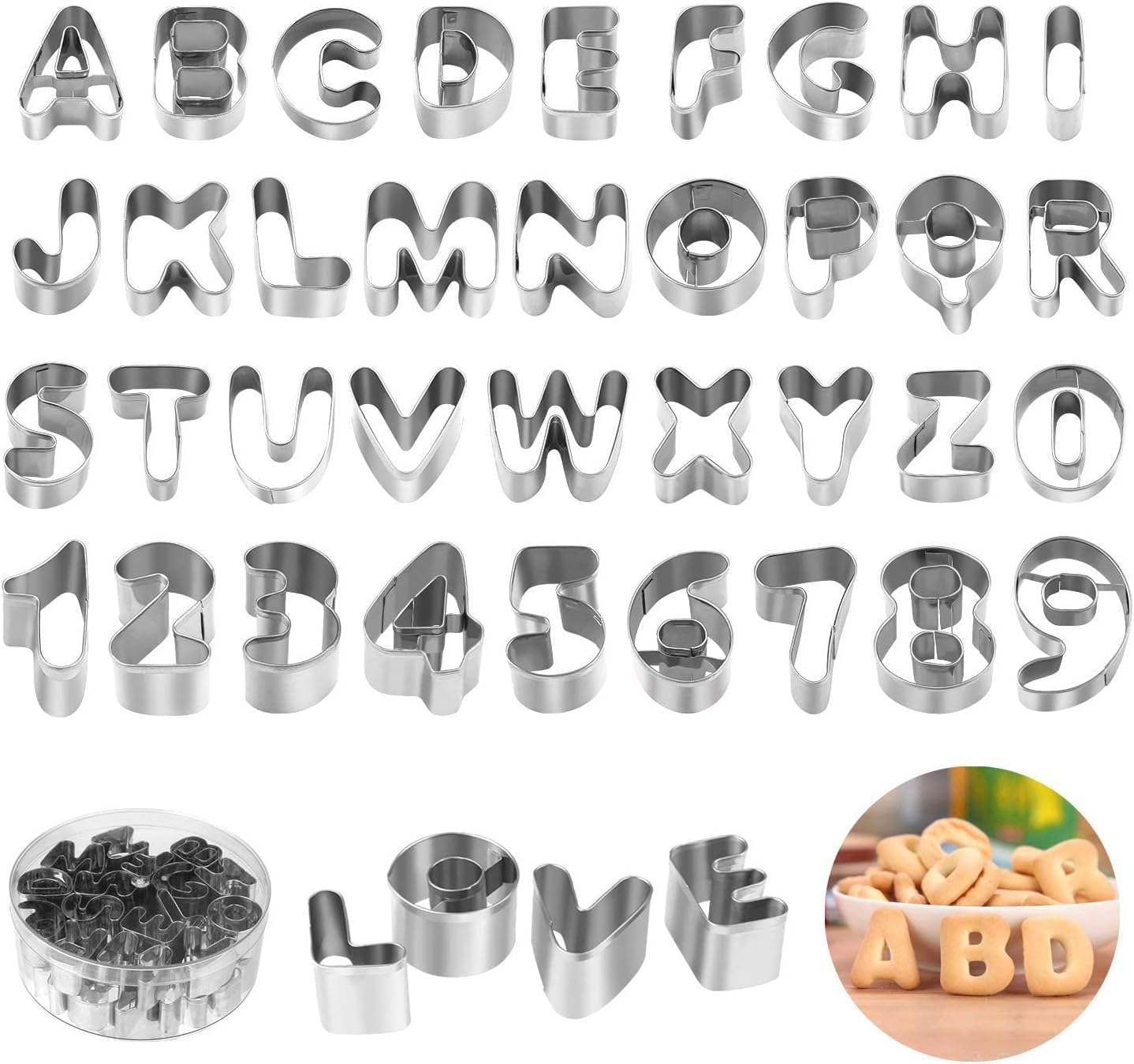 Joyoldelf Set 36 Formine per Biscotti in Acciaio Inox