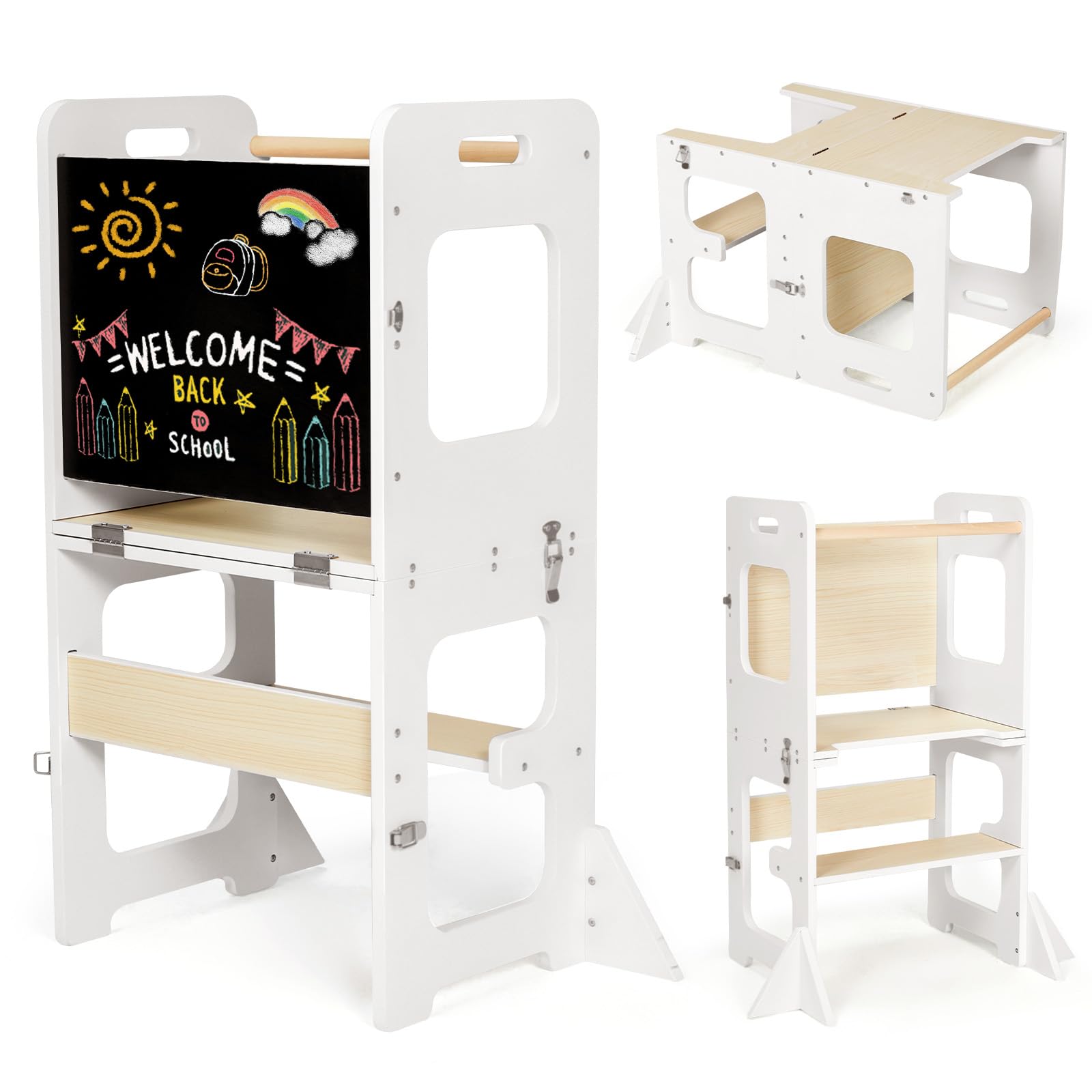 Labebe Montessori Torre Apprendimento 3 in 1 Pieghevole