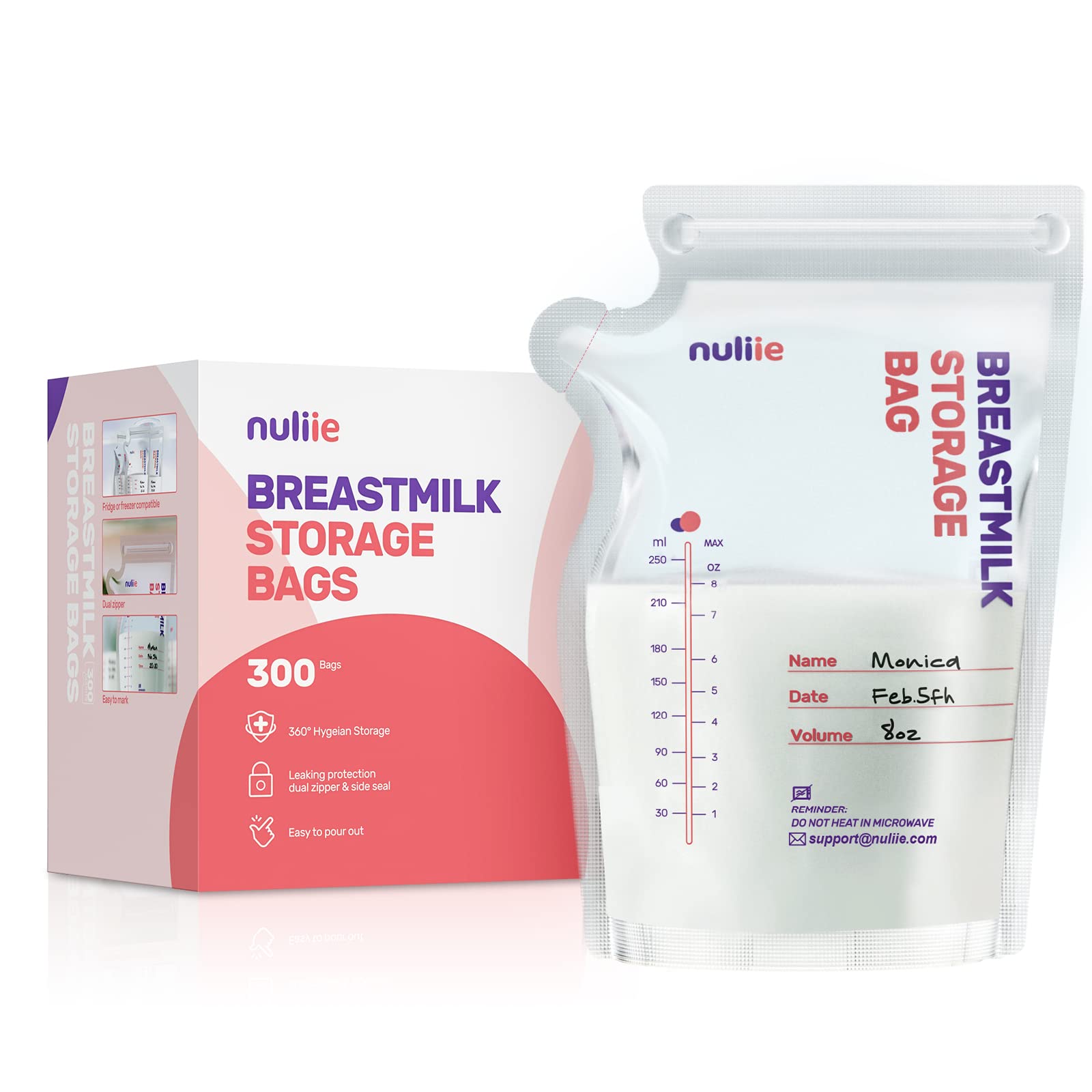 Nuliie 300 Sacchetti Latte Materno Sterili 250ml