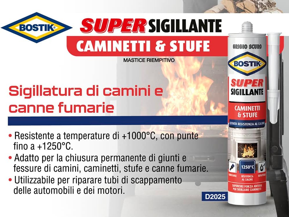 Bostik Super Sigillante Caminetti & Stufe 530gr - immagine 2