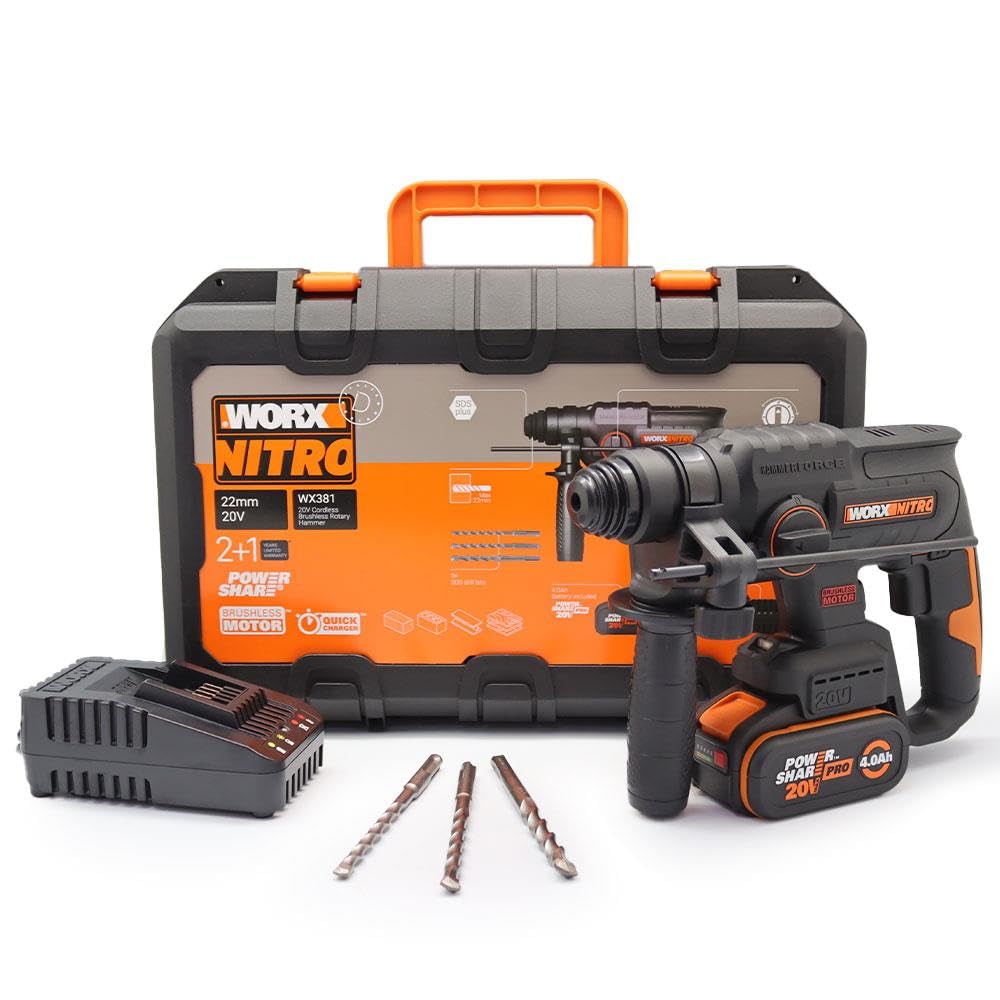Worx Nitro WX381 - Martello Pneumatico 20V 2 Joule