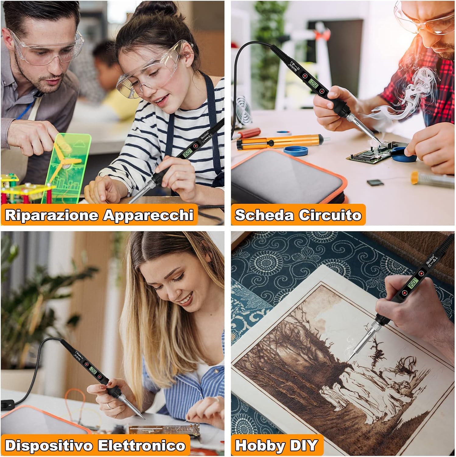 Saldatore a Stagno Kit 80W LCD Temperatura Regolabile - immagine 6