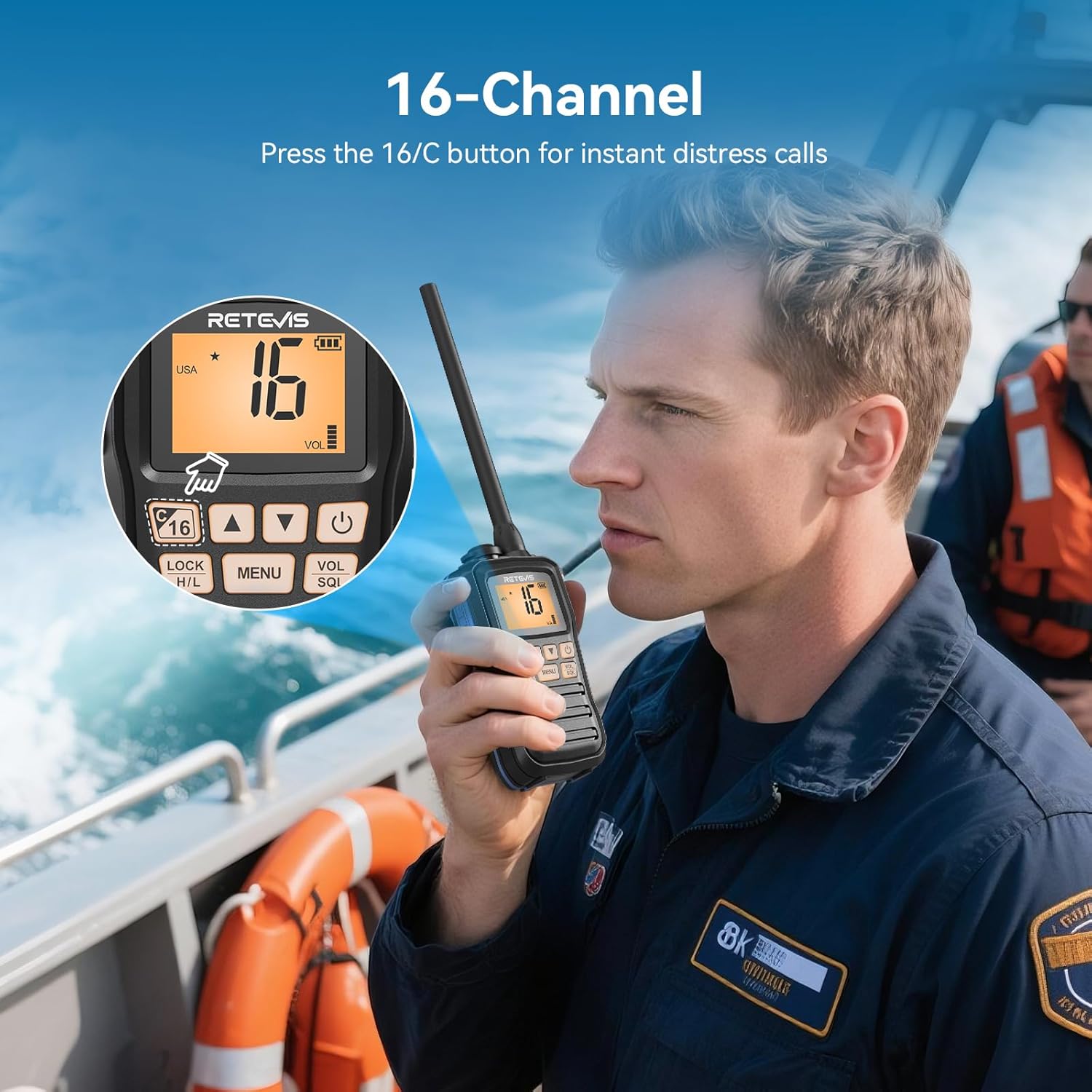 Retevis RM01P VHF Marino Portatile IP67, Nero - immagine 7