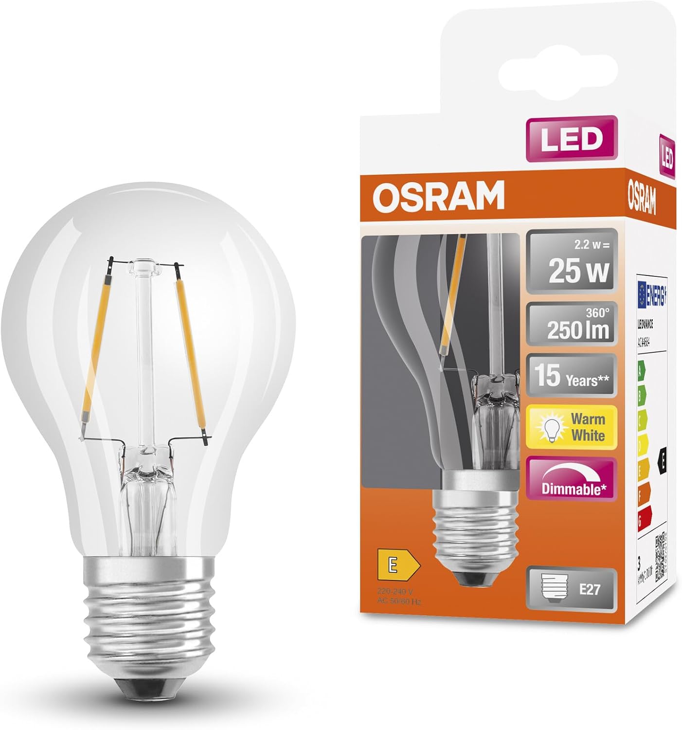 Osram LED Superstar Classic A25 Dimmerabile E27, 6 Pezzi