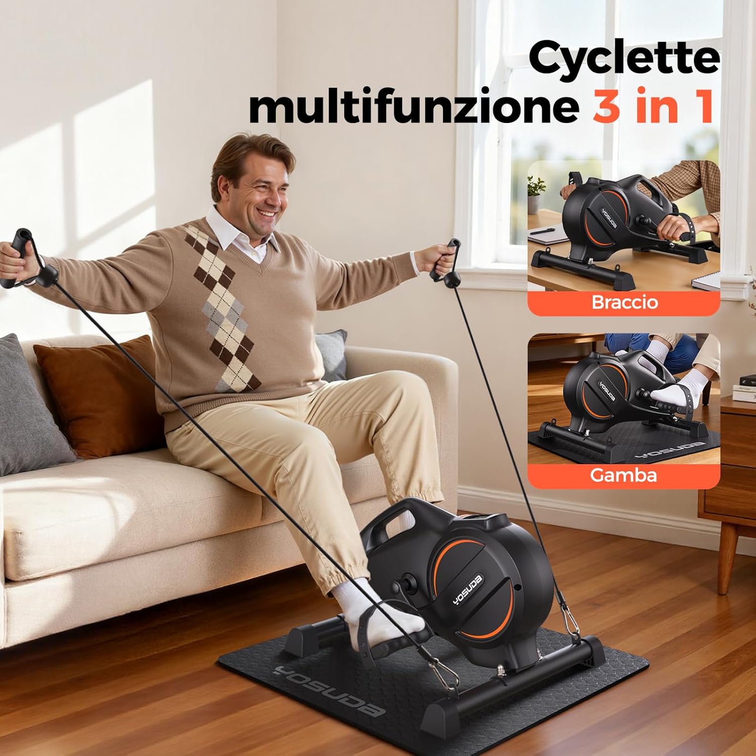 Yosuda Cyclette da Seduta Mini Pedaliera - immagine 3