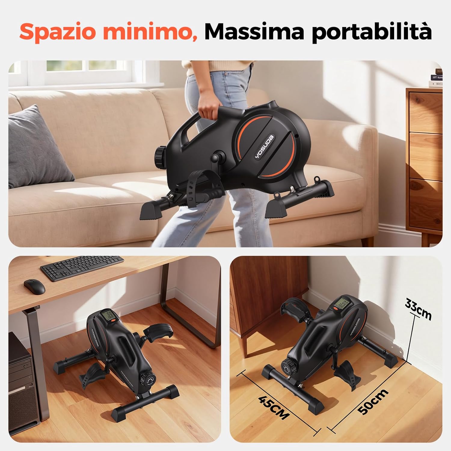 Yosuda Cyclette da Seduta Mini Pedaliera - immagine 8