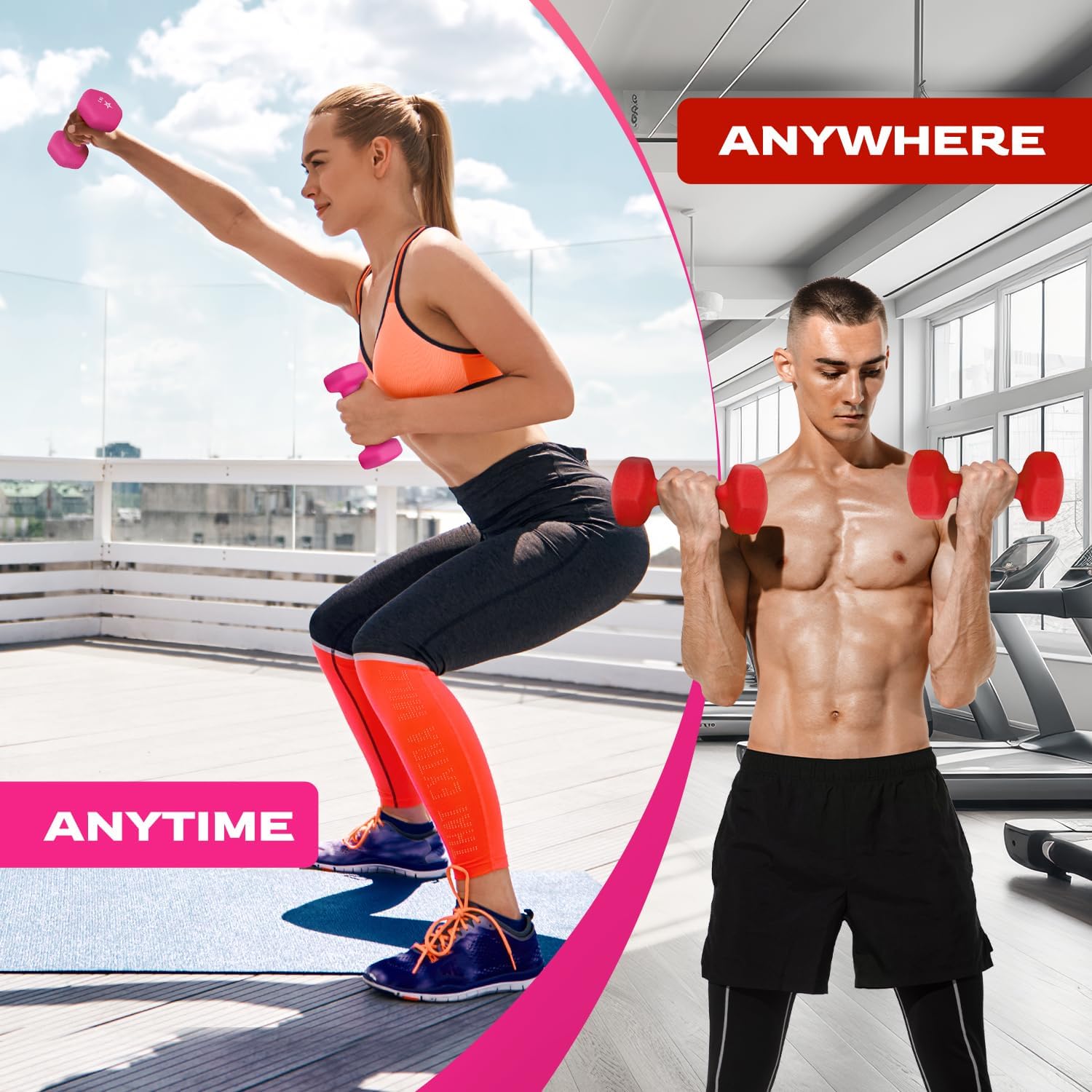 Yes4all Set Manubri Palestra in Neoprene Esagonale - immagine 5