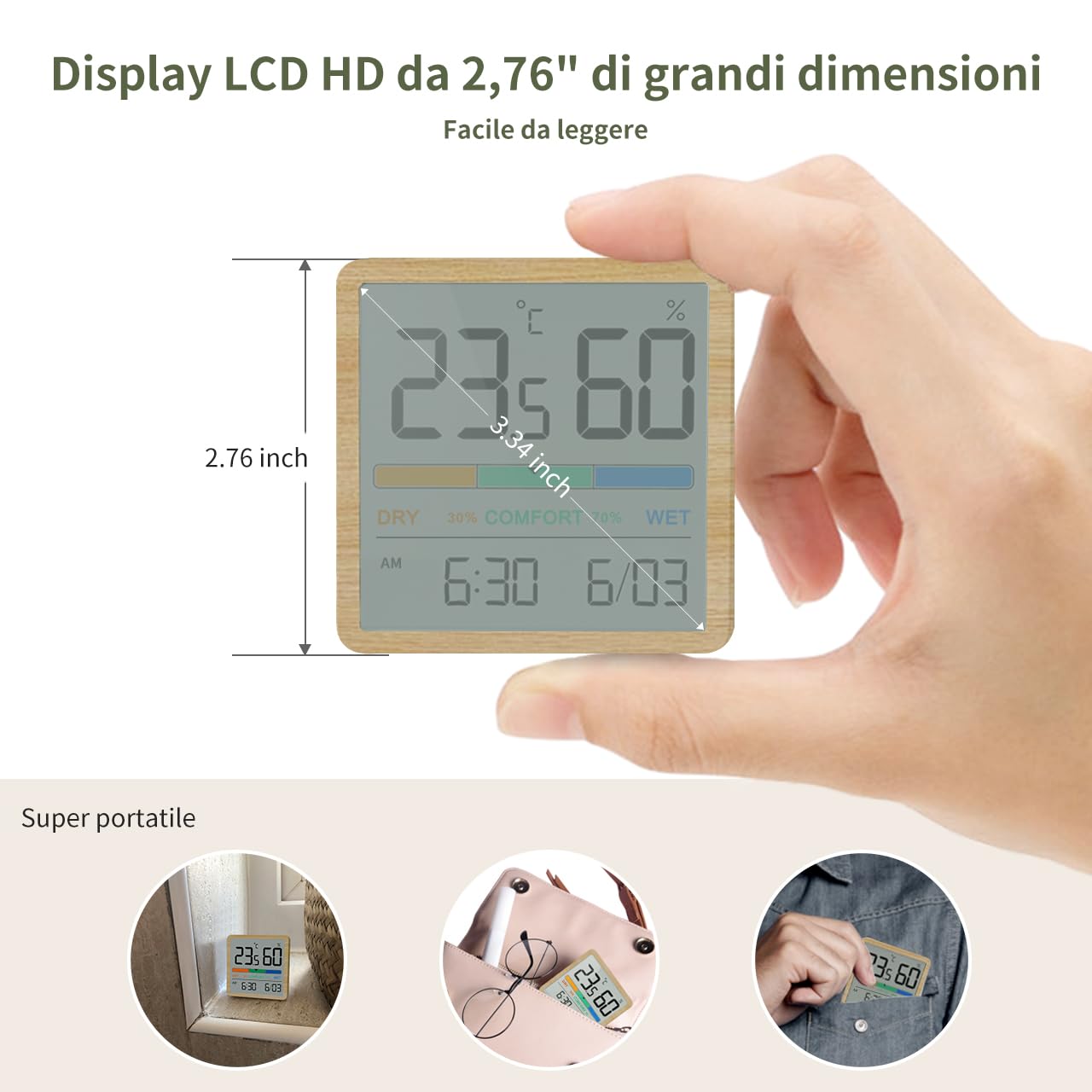 Noklead Igrometro Termometro Digitale per Interni - immagine 4