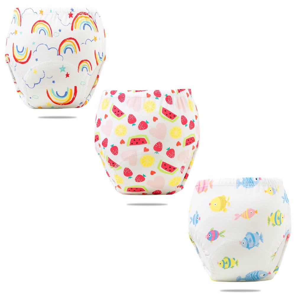 FedMois Confezione da 3 Mutandine di Apprendimento Bimbi Bambini Cotone Assorbente Impermeabile