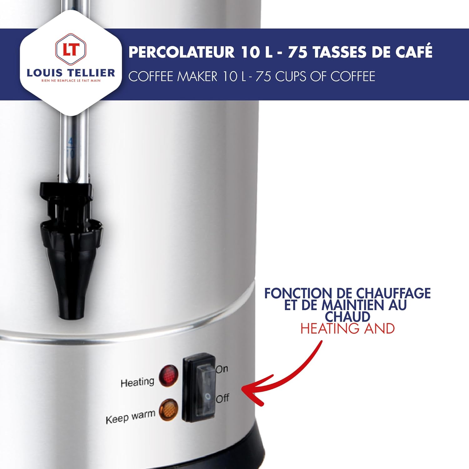 Tellier LOUIS Percolatore Caffè Professionale 10L - immagine 4