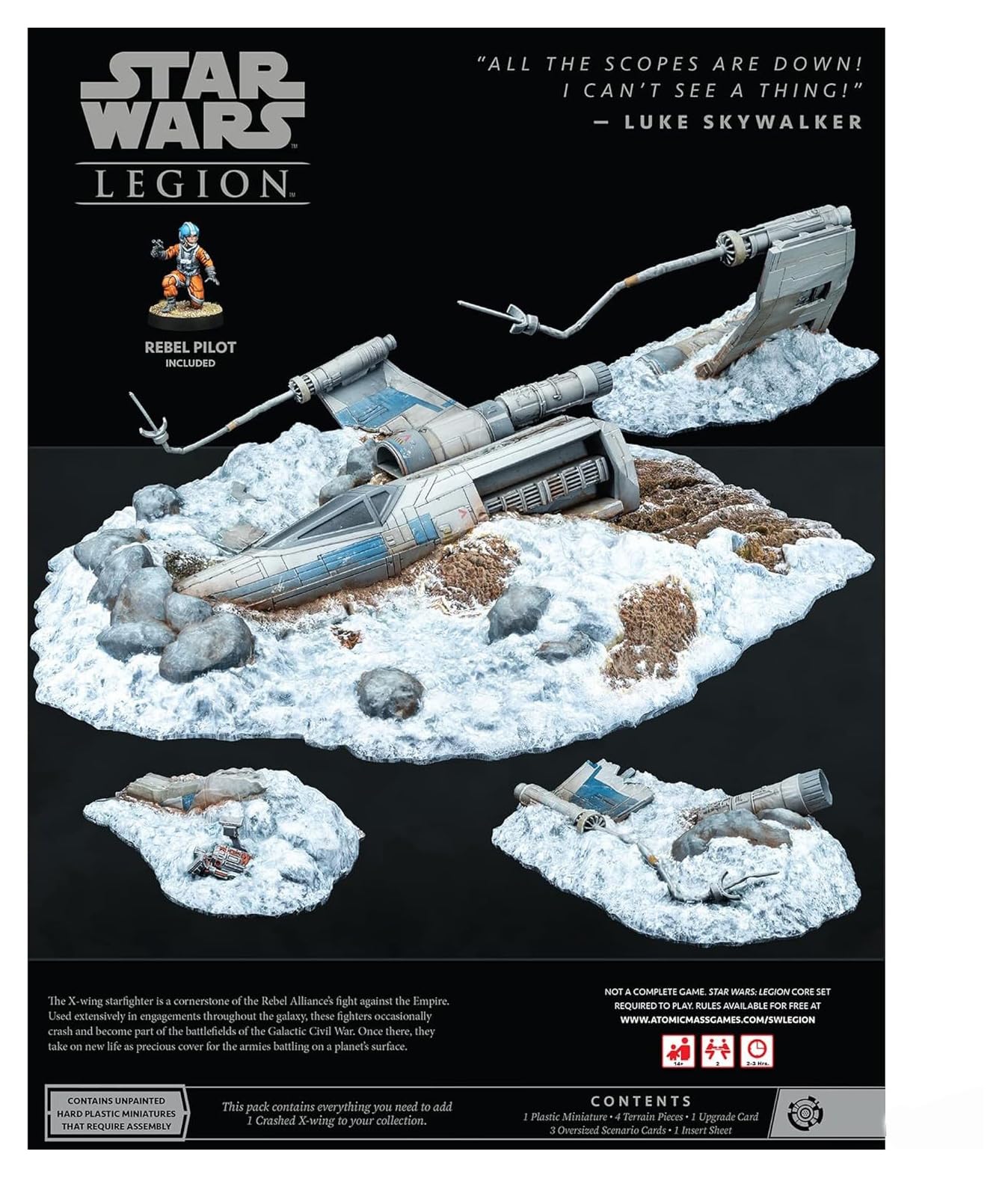 Star Wars Legion Crashed X-Wing Terrain Expansion | Two Player Battle Game | Miniatures Game | Strategy Game for Adults and Teens | Ages 14+ | Average Playtime 3 Hours | Made by Atomic Mass Games