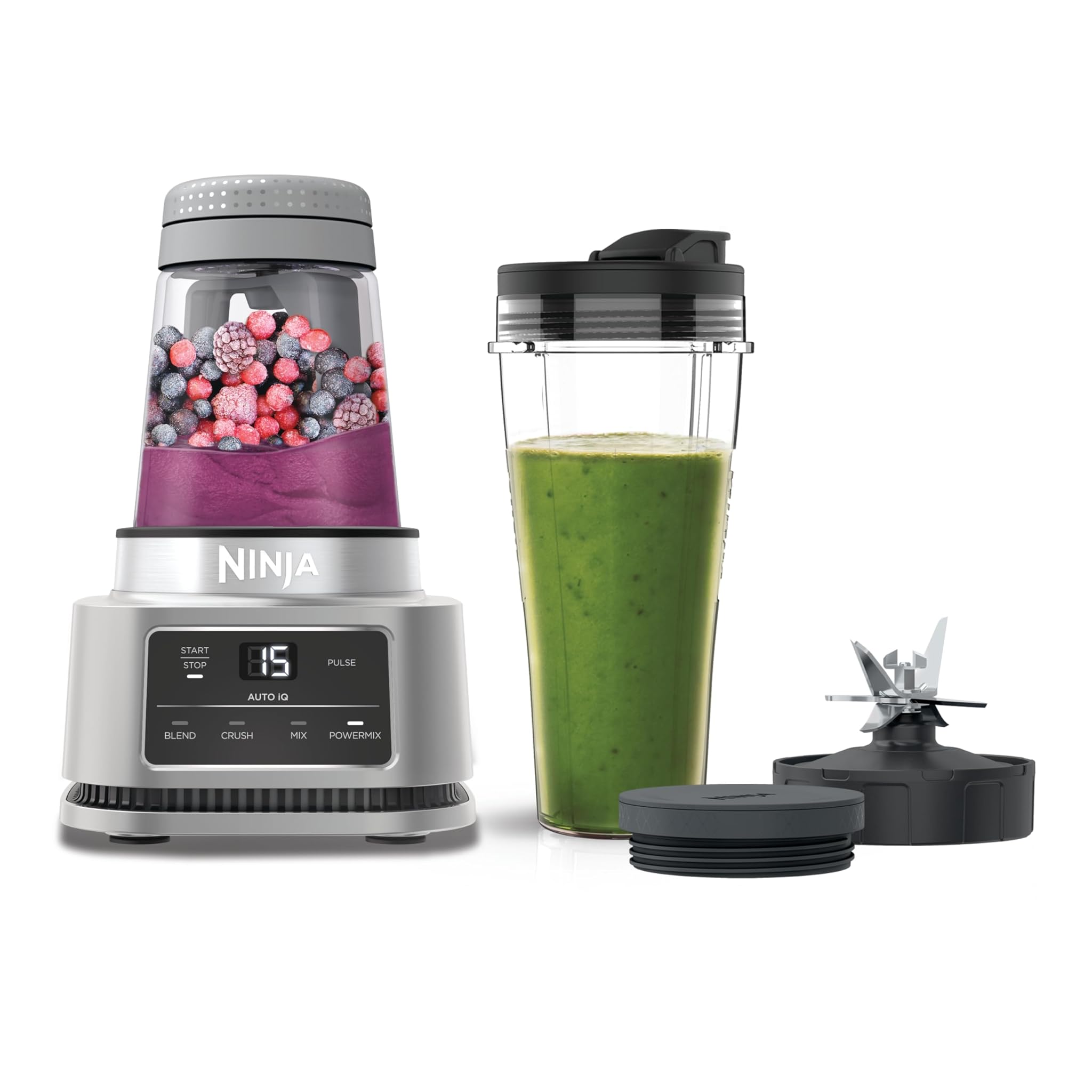 Ninja Foodi Frullatore Power Nutri 2 in 1 - 1100W, Argento