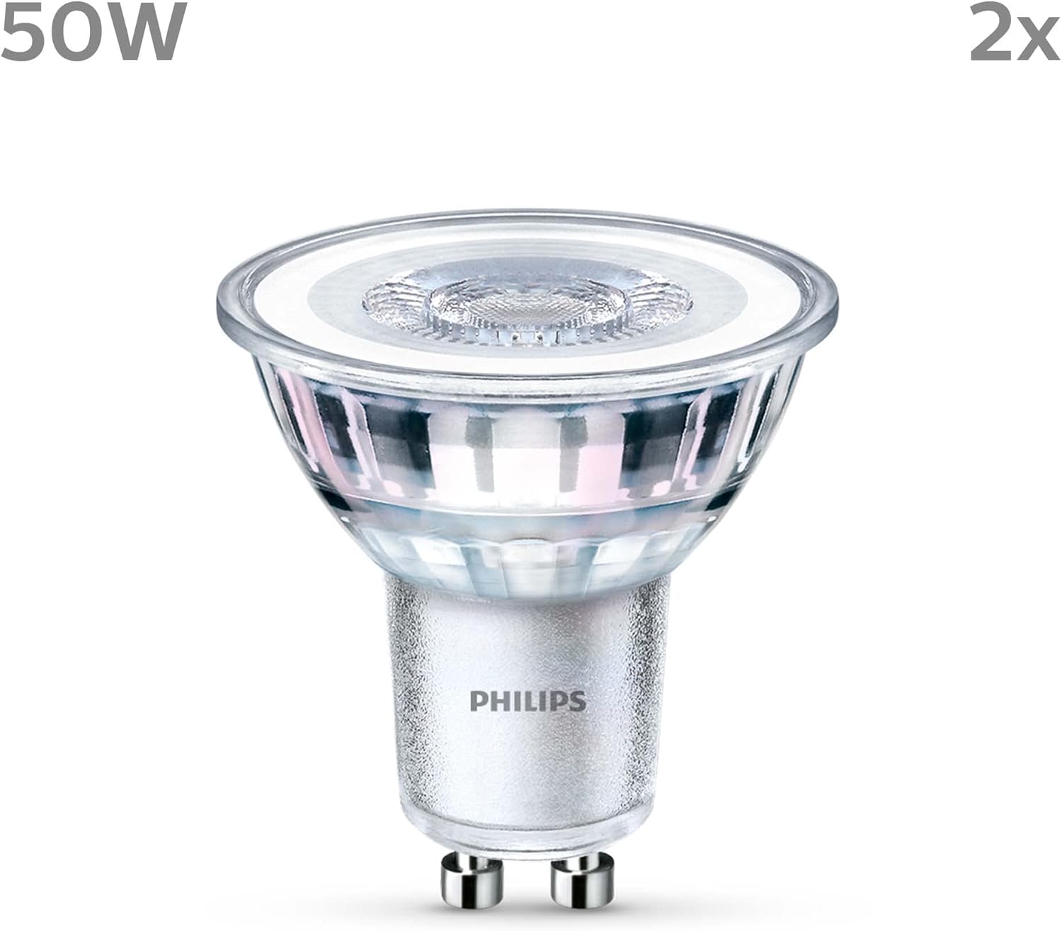 Philips LED Faretto LED, Luce Bianca Fredda, 50 W, GU10, 2 pezzi - immagine 2