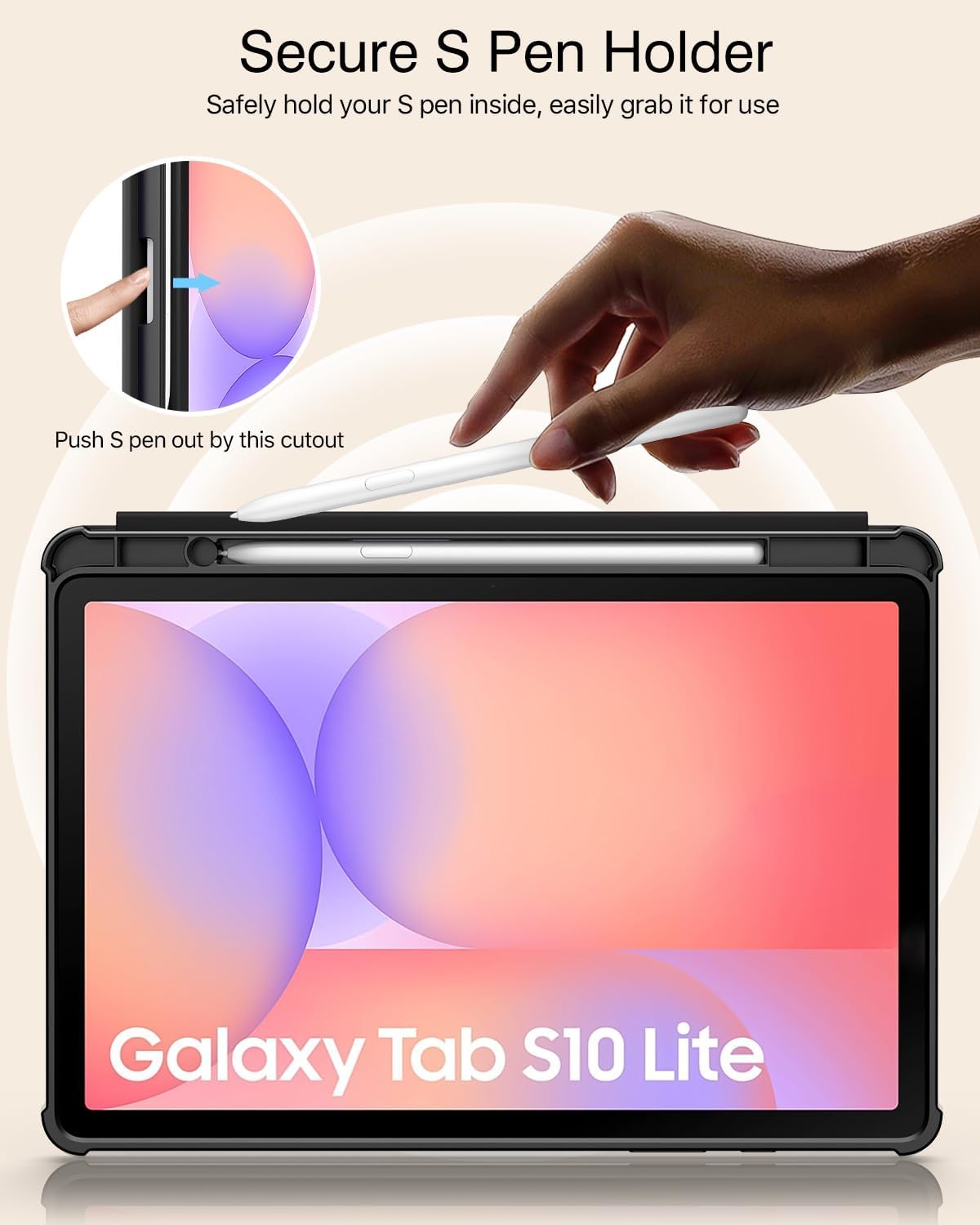 Timovo Custodia per Samsung Galaxy Tab S10 Lite 10.9" 2025, Nero - immagine 3