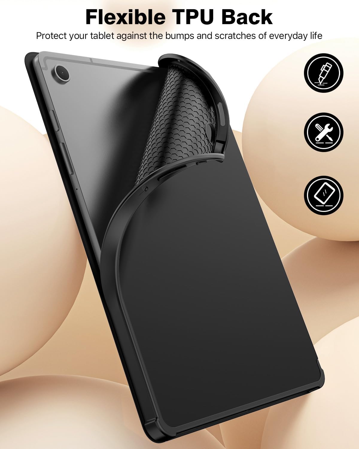 Timovo Custodia per Samsung Galaxy Tab S10 Lite 10.9" 2025, Nero - immagine 5