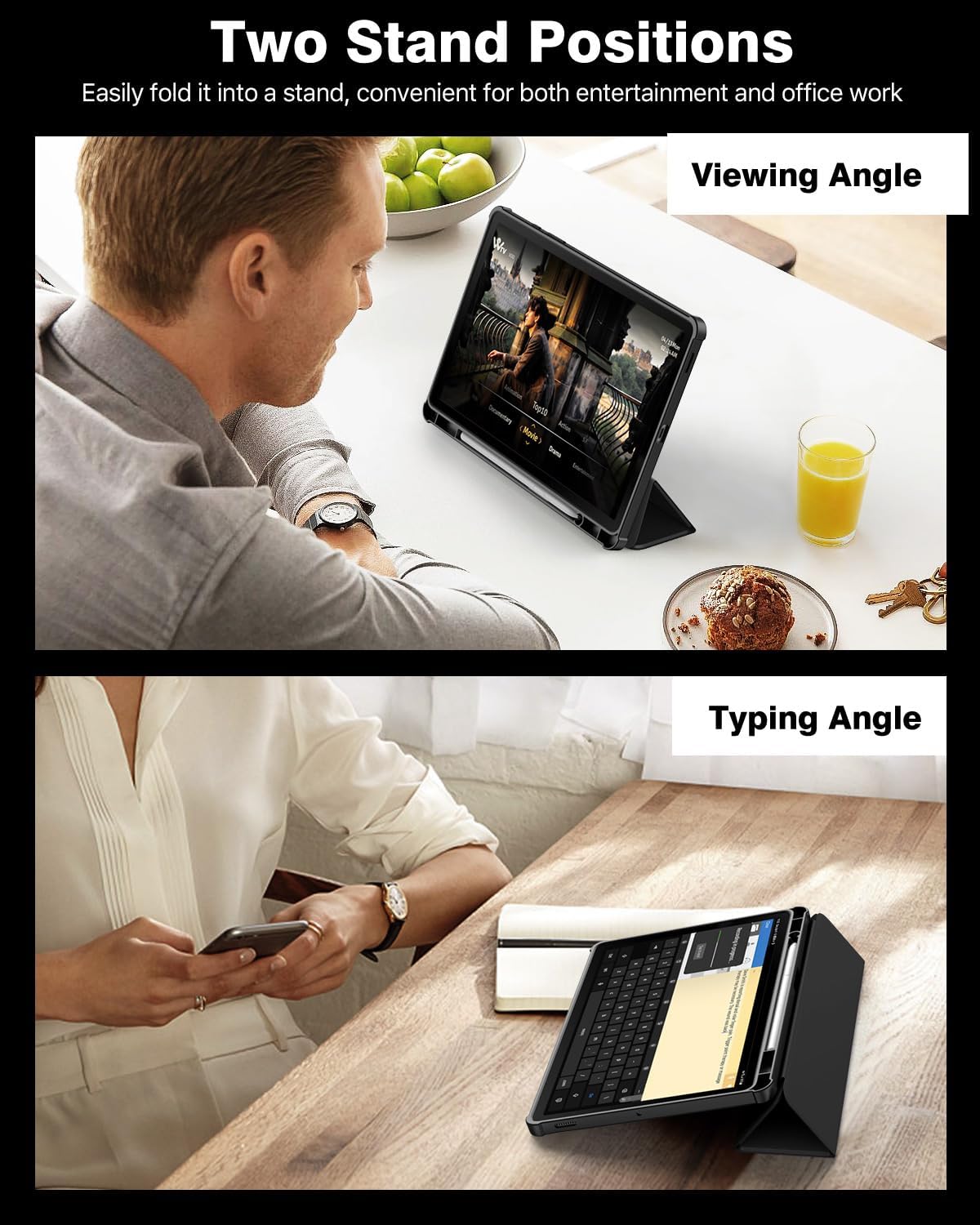 Timovo Custodia per Samsung Galaxy Tab S10 Lite 10.9" 2025, Nero - immagine 6