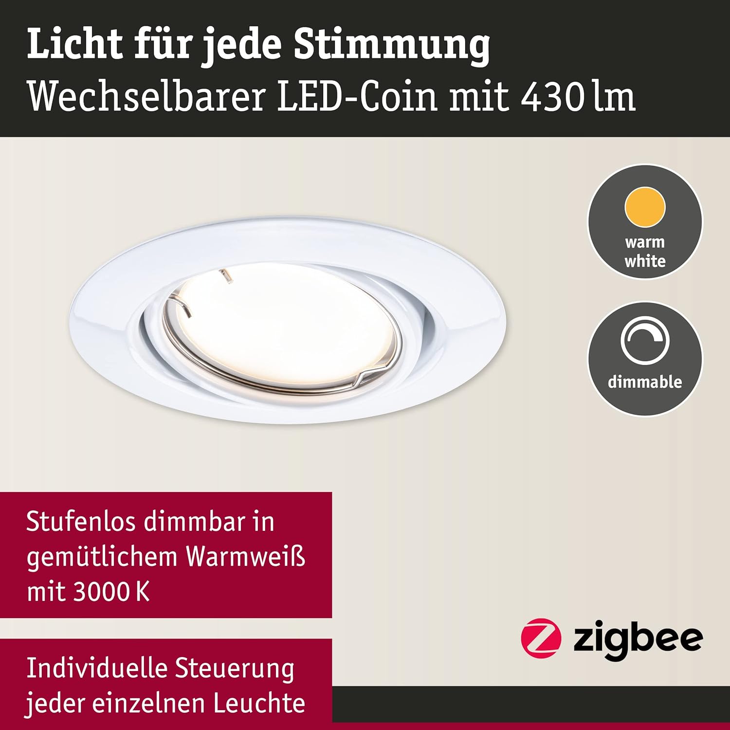 Paulmann 92463 Lampada LED da Incasso Base Smart Home Zigbee - immagine 3