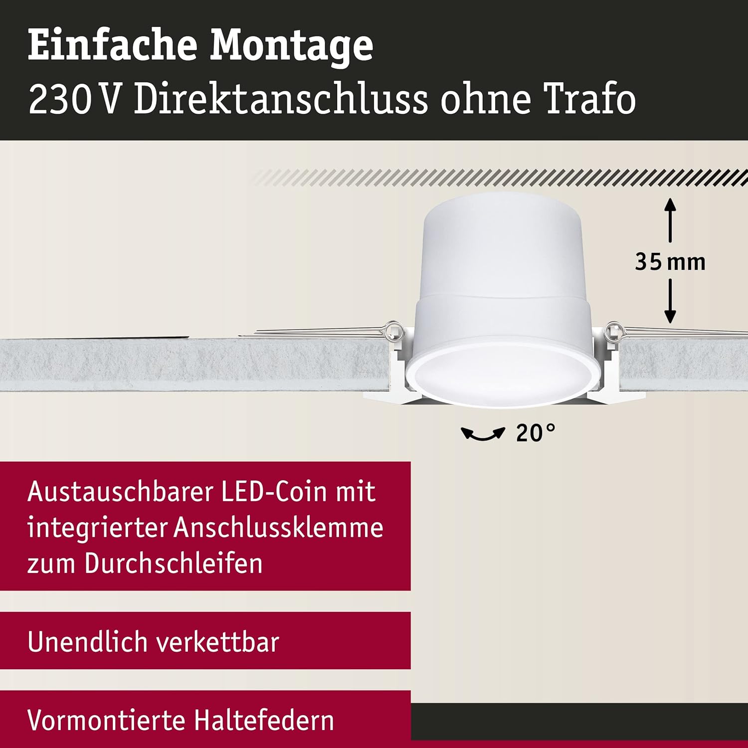 Paulmann 92463 Lampada LED da Incasso Base Smart Home Zigbee - immagine 5