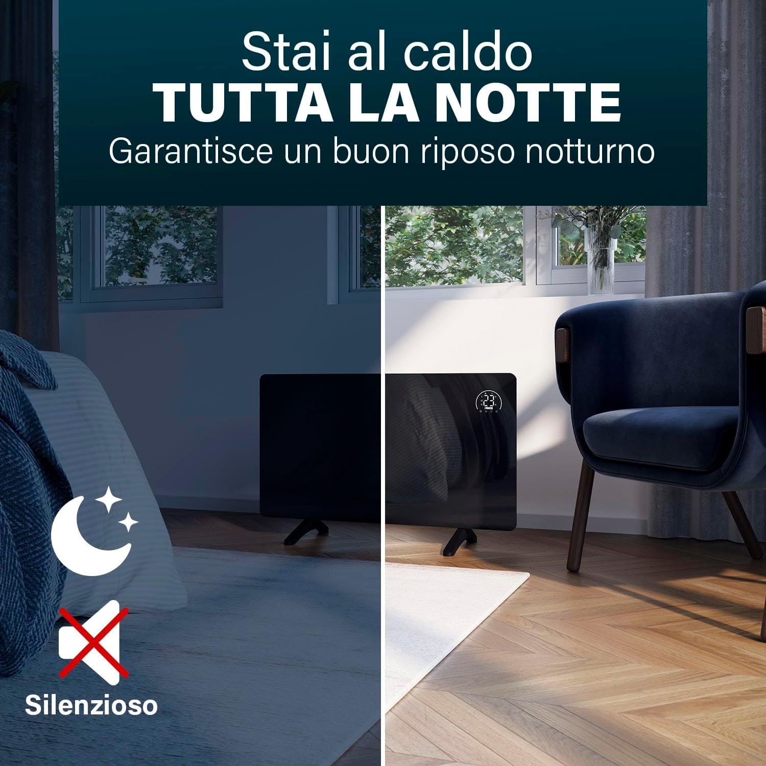 Princess Riscaldatore a Infrarossi Connettibile 480W, Nero - immagine 8