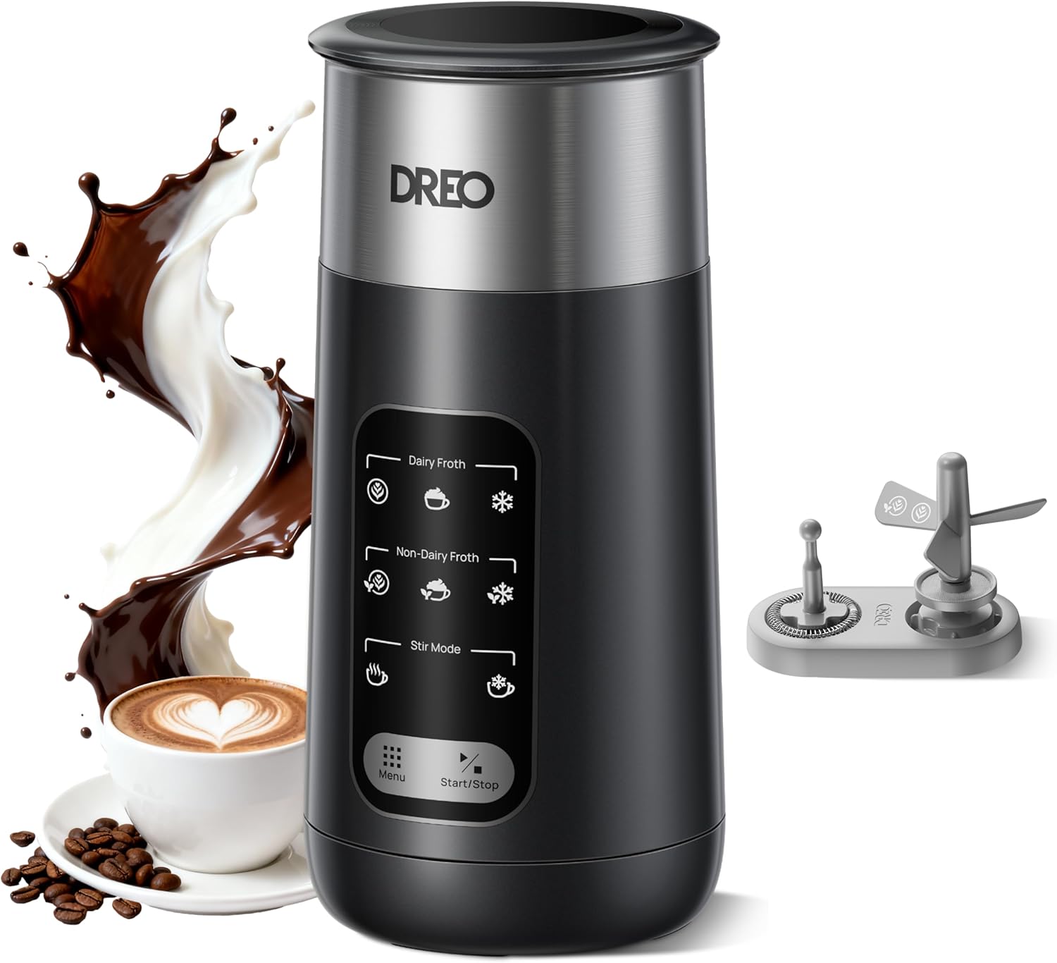 Dreo Montalatte Elettrico 8 in 1 per Caffè Latte Art - immagine 1