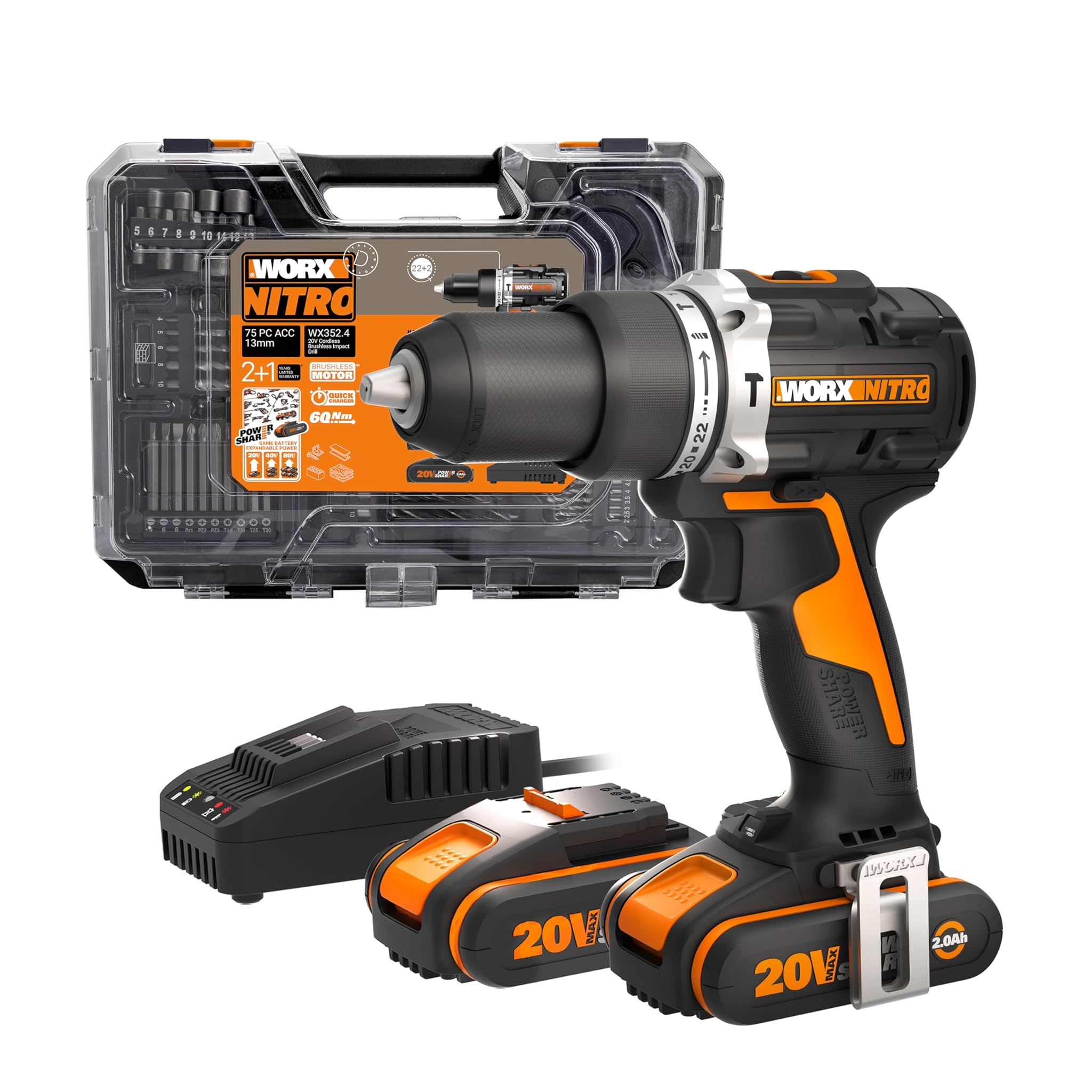 Worx NITRO Trapano a Percussione Senza Fili 18V