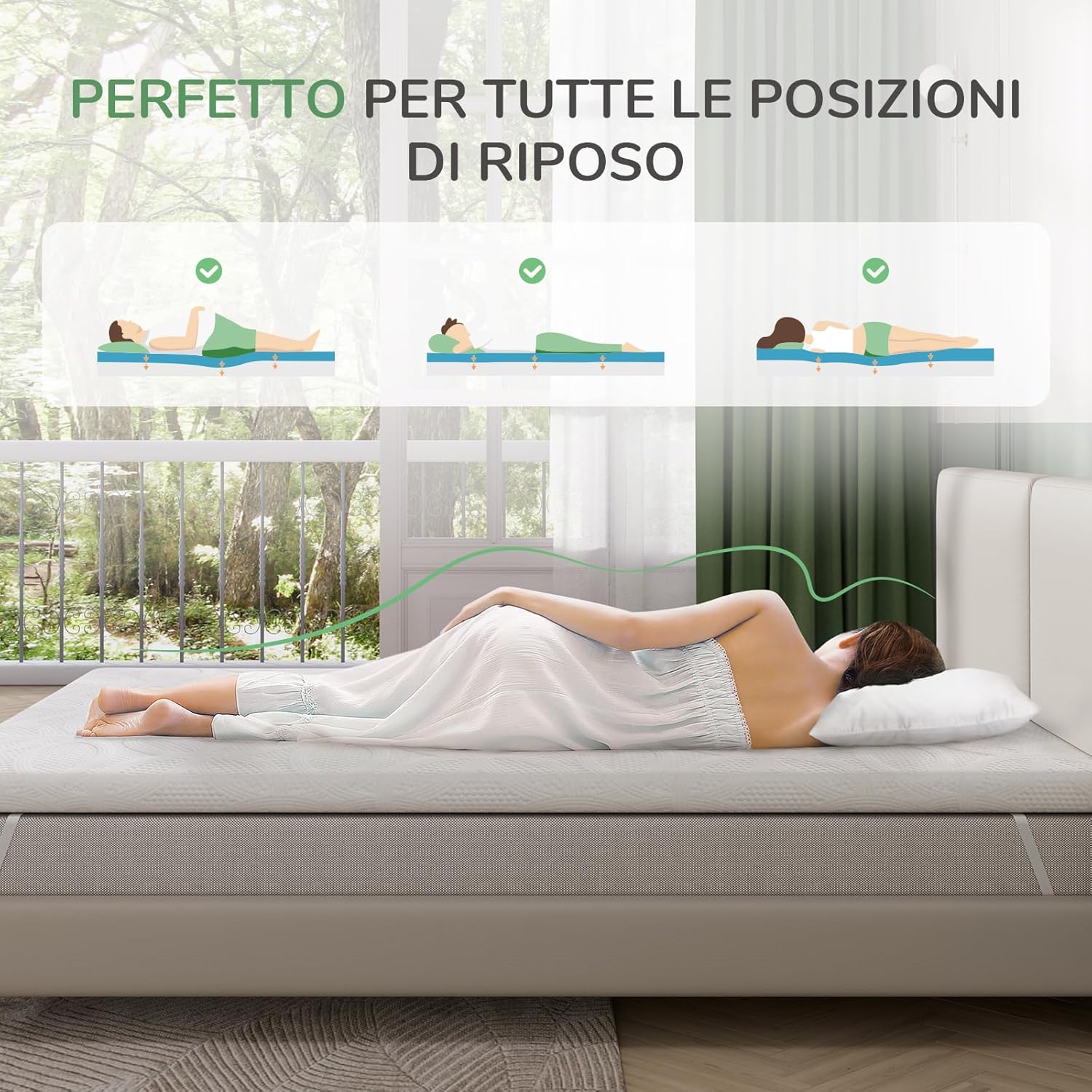 Novilla Topper Matrimoniale Memory Foam 7.5cm - immagine 2