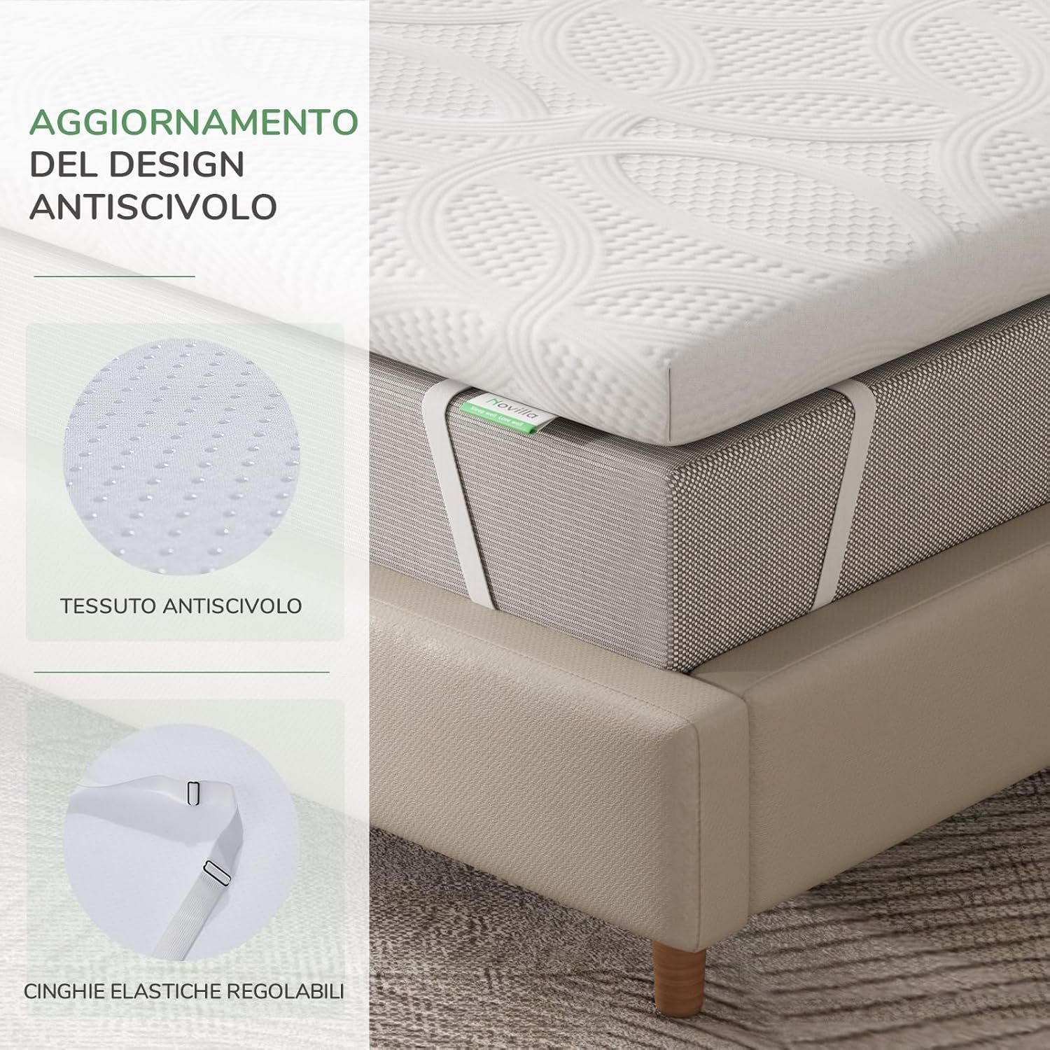 Novilla Topper Matrimoniale Memory Foam 7.5cm - immagine 6
