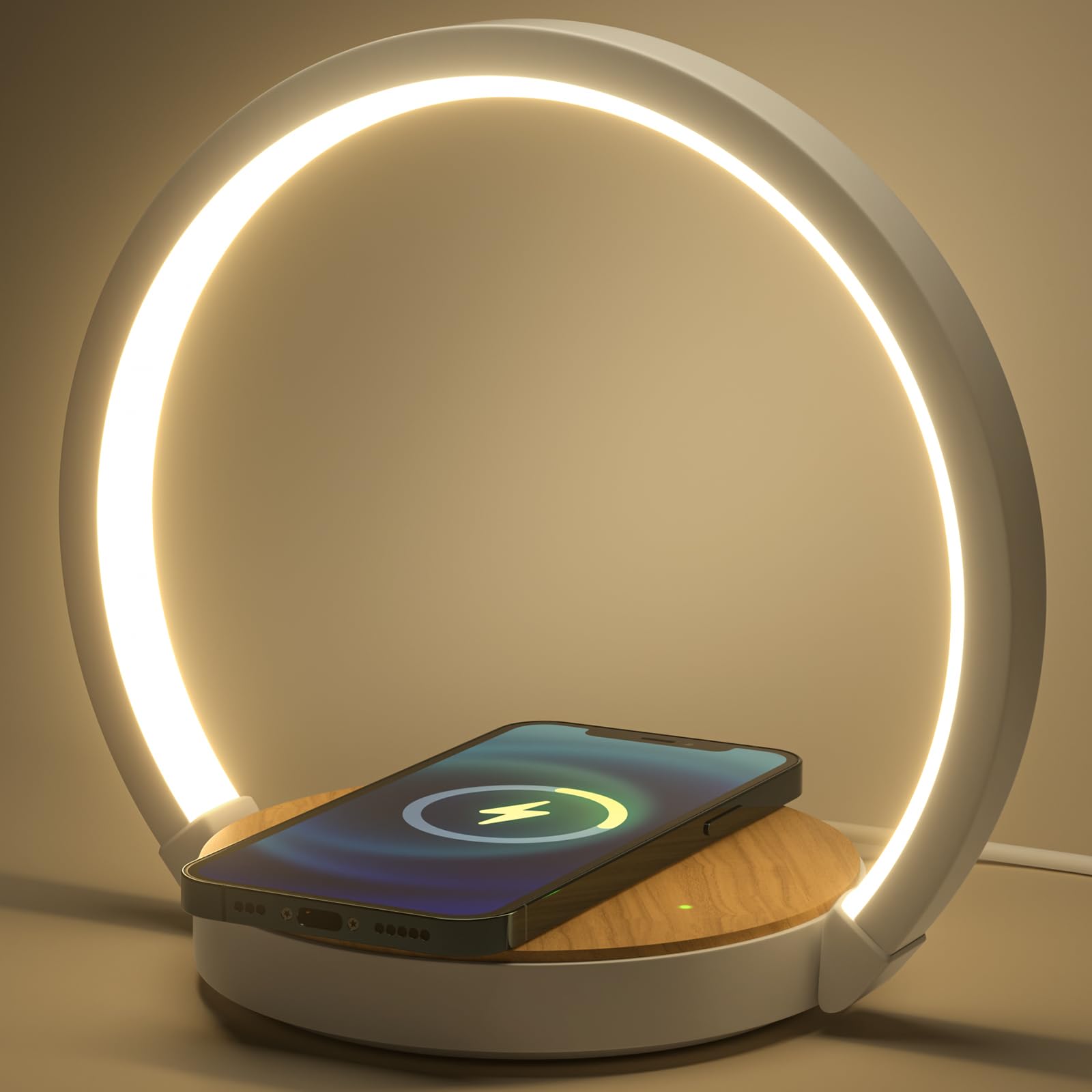 Lampada da Comodino con Caricabatterie Wireless