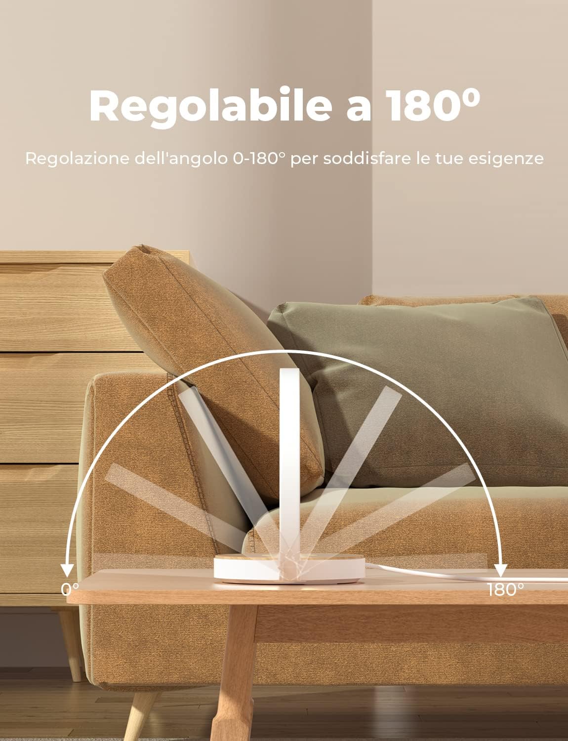 Lampada da Comodino con Caricabatterie Wireless - immagine 6