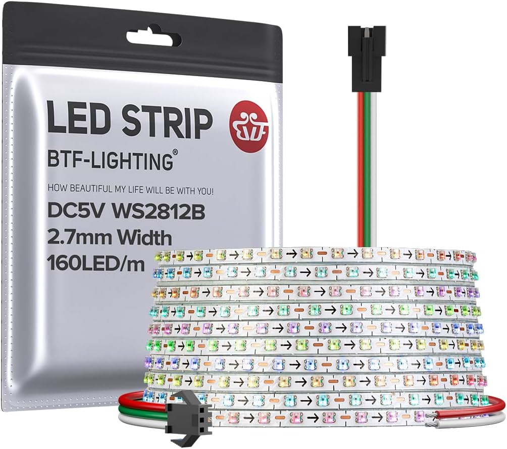 Btf-lighting Striscia LED RGB IC Super Stretta 5M - immagine 1