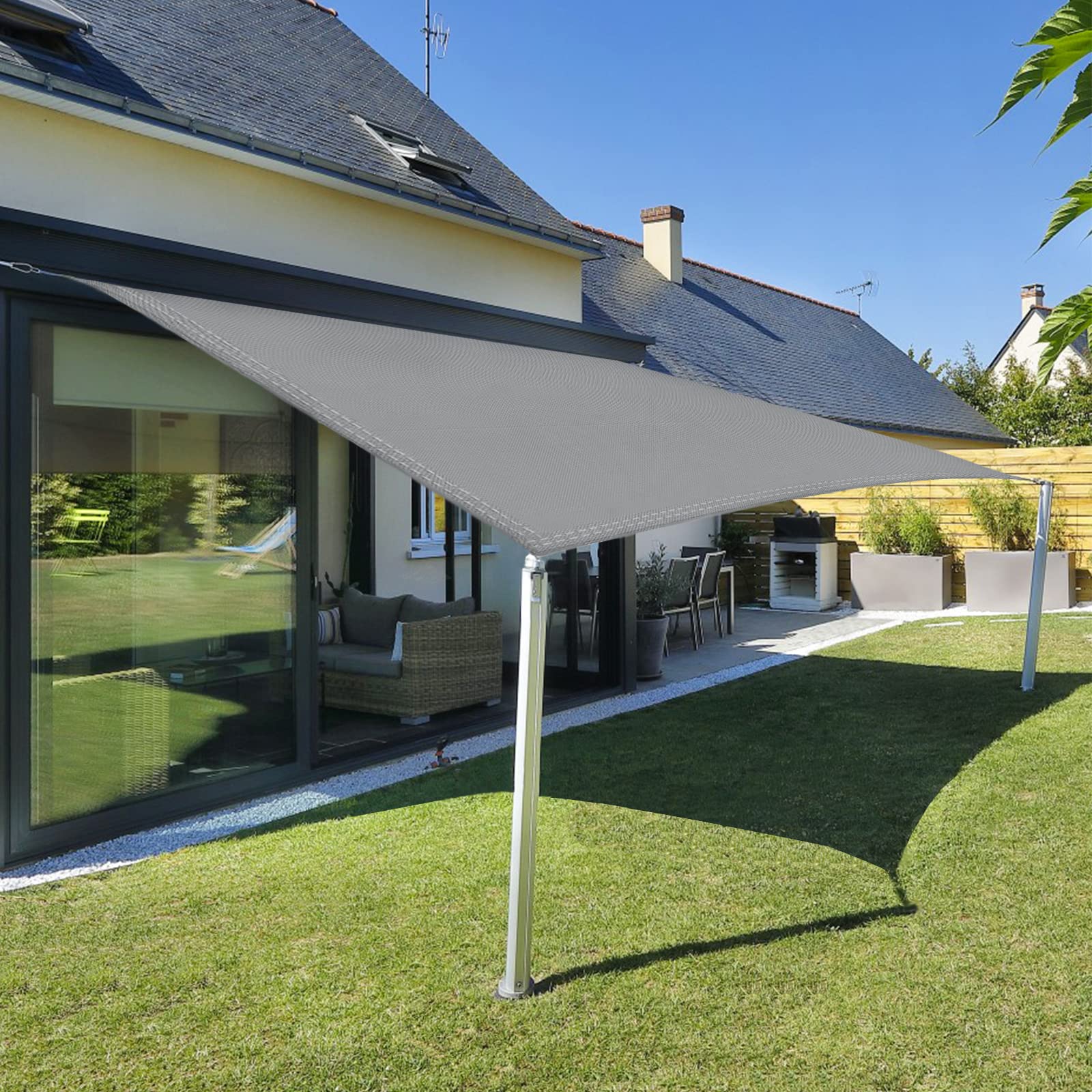 Sunnylaxx Tenda a Vela Rettangolare 3,5x4,5m Grigio