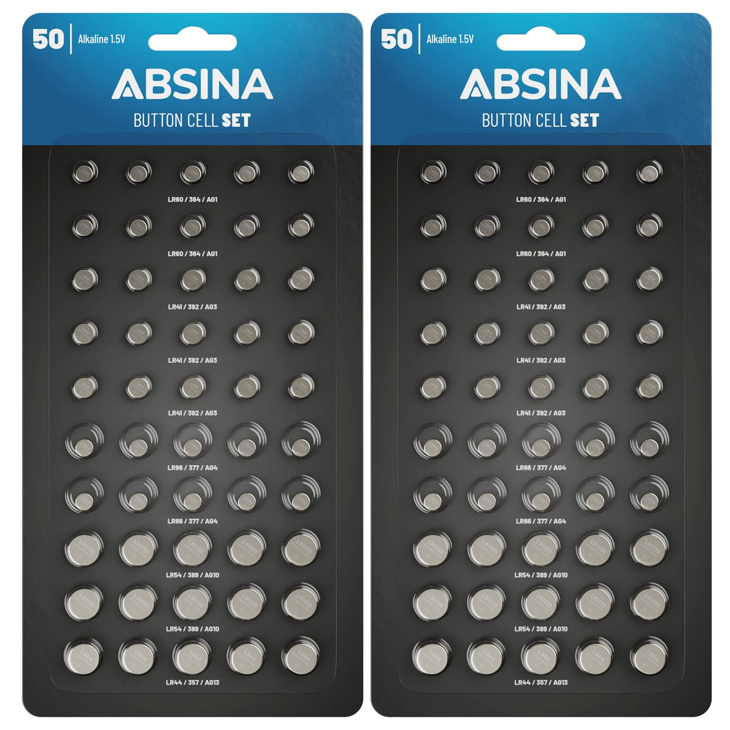 Batterie a Bottone Alcaline Miste 1,5V - Assortimento 100 pz