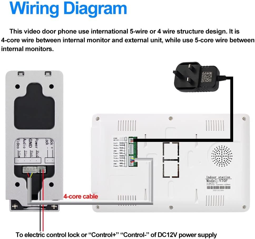 Yitoo Videocitofono Cablato 7 Pollici - 700TVL - immagine 6