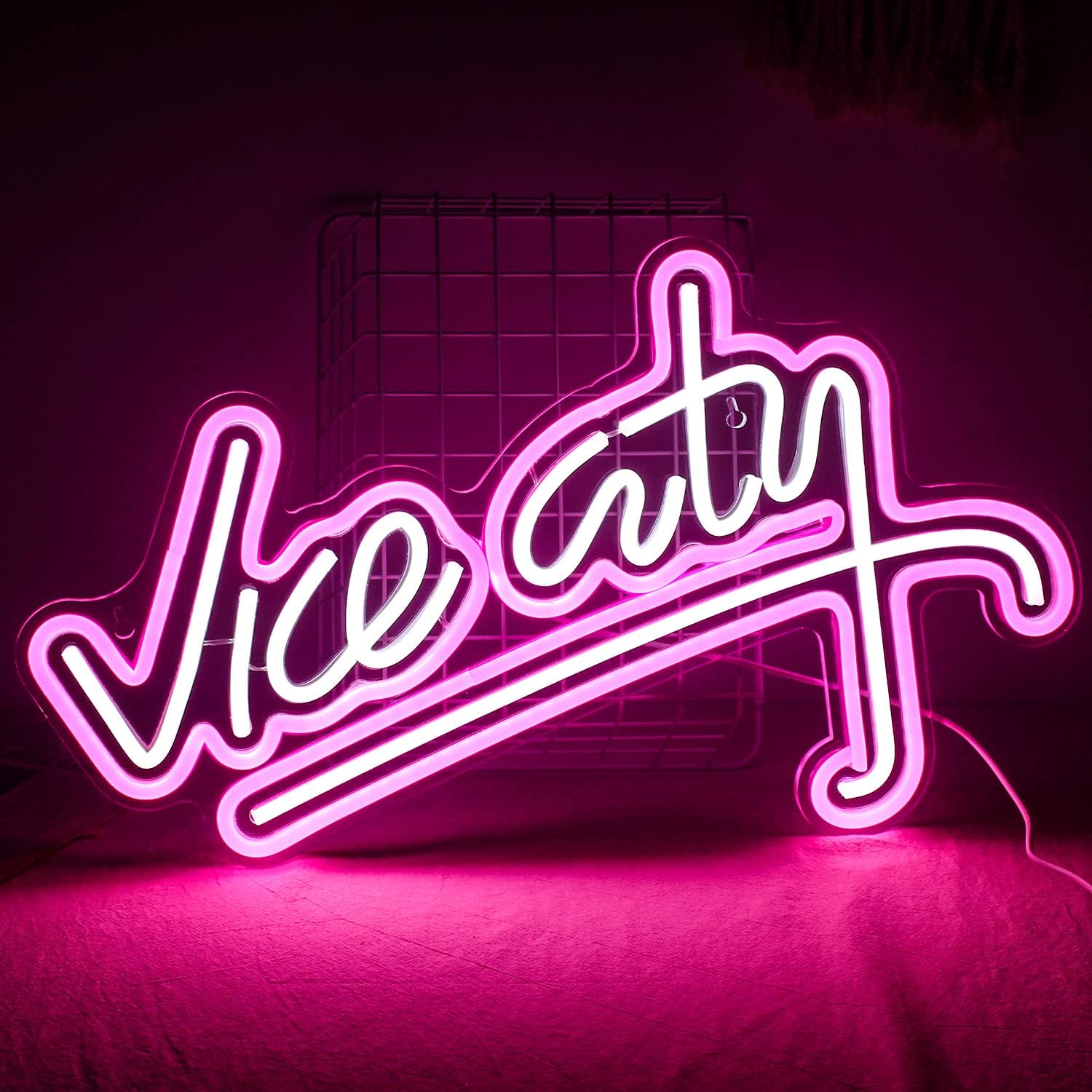 Wanxing Insegna Neon LED Vice City Rosa e Bianco - immagine 1