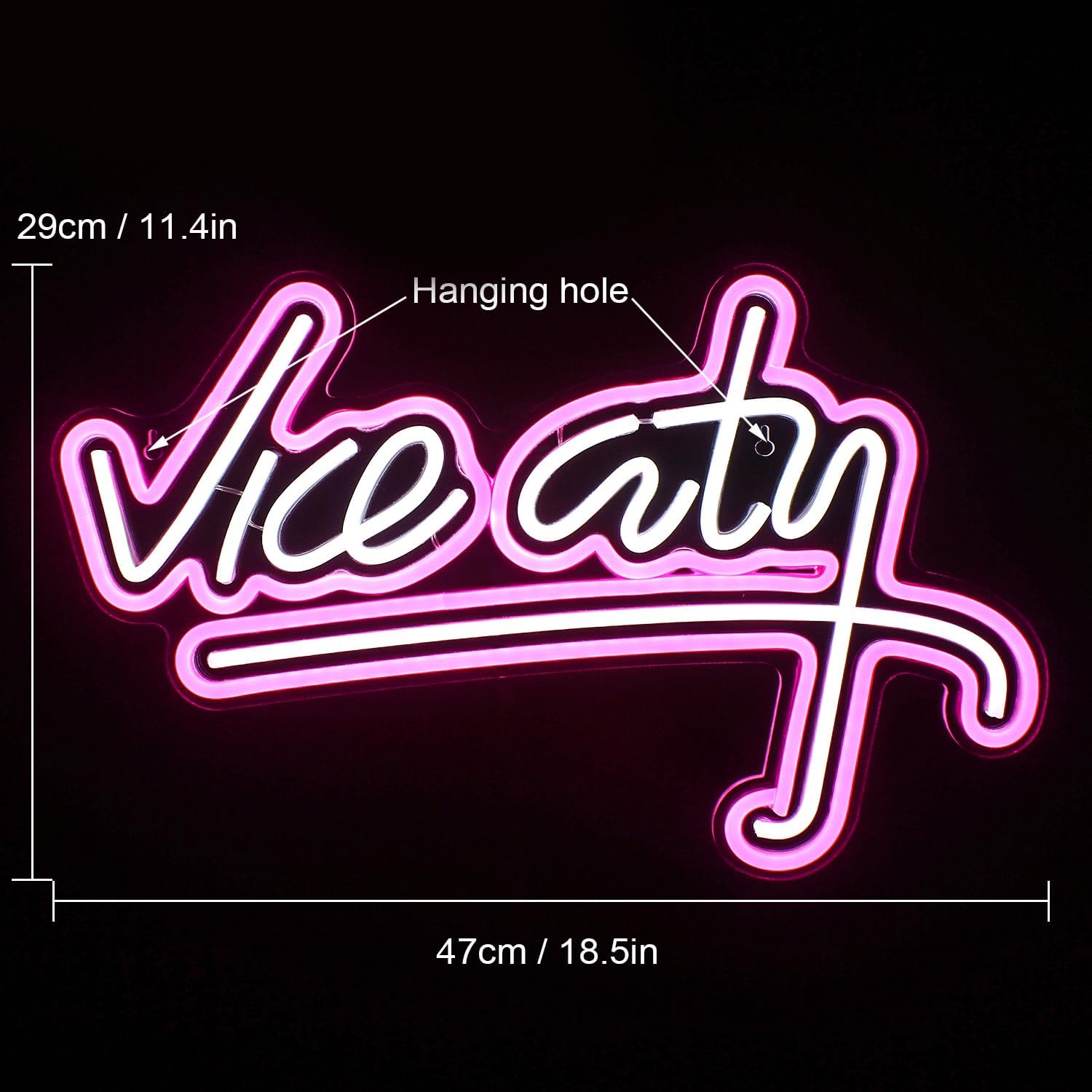 Wanxing Insegna Neon LED Vice City Rosa e Bianco - immagine 2
