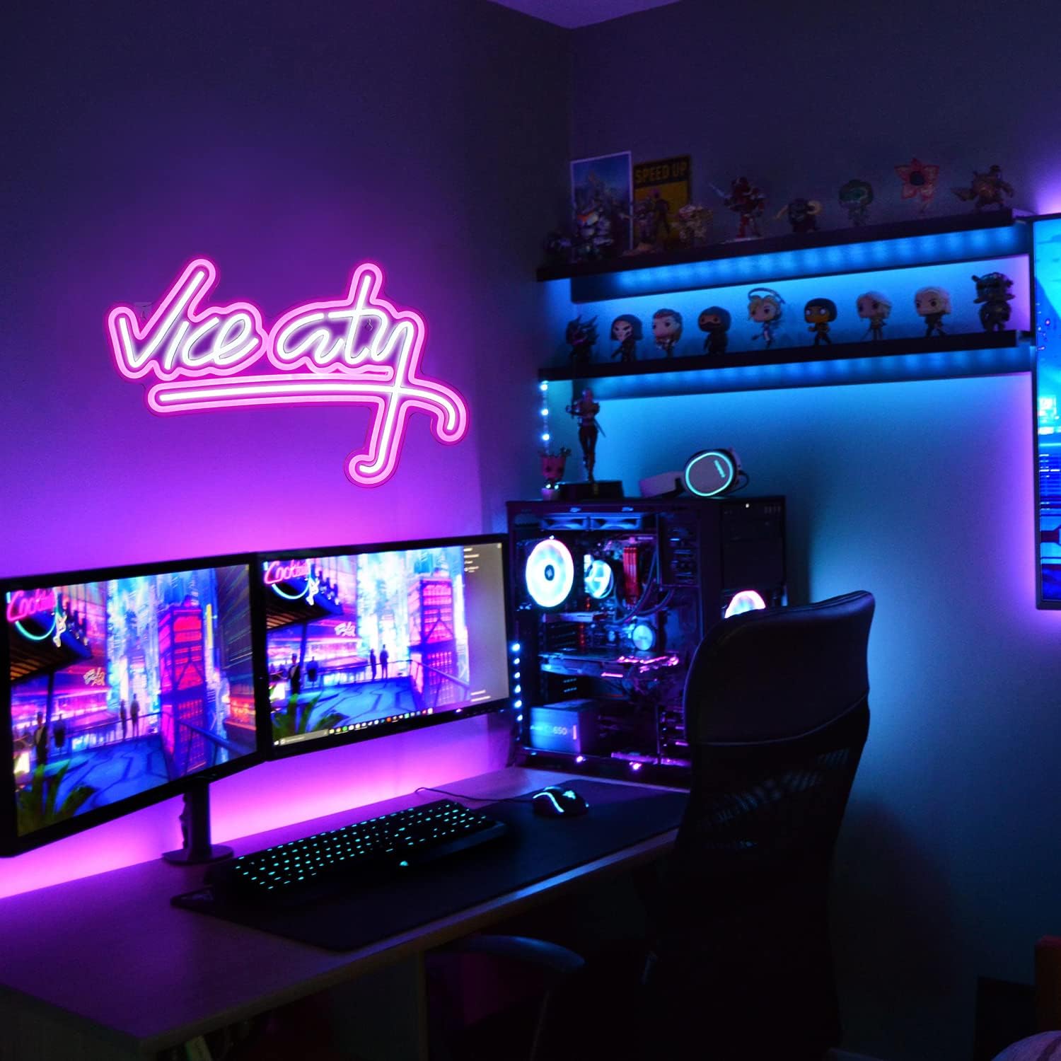 Wanxing Insegna Neon LED Vice City Rosa e Bianco - immagine 5