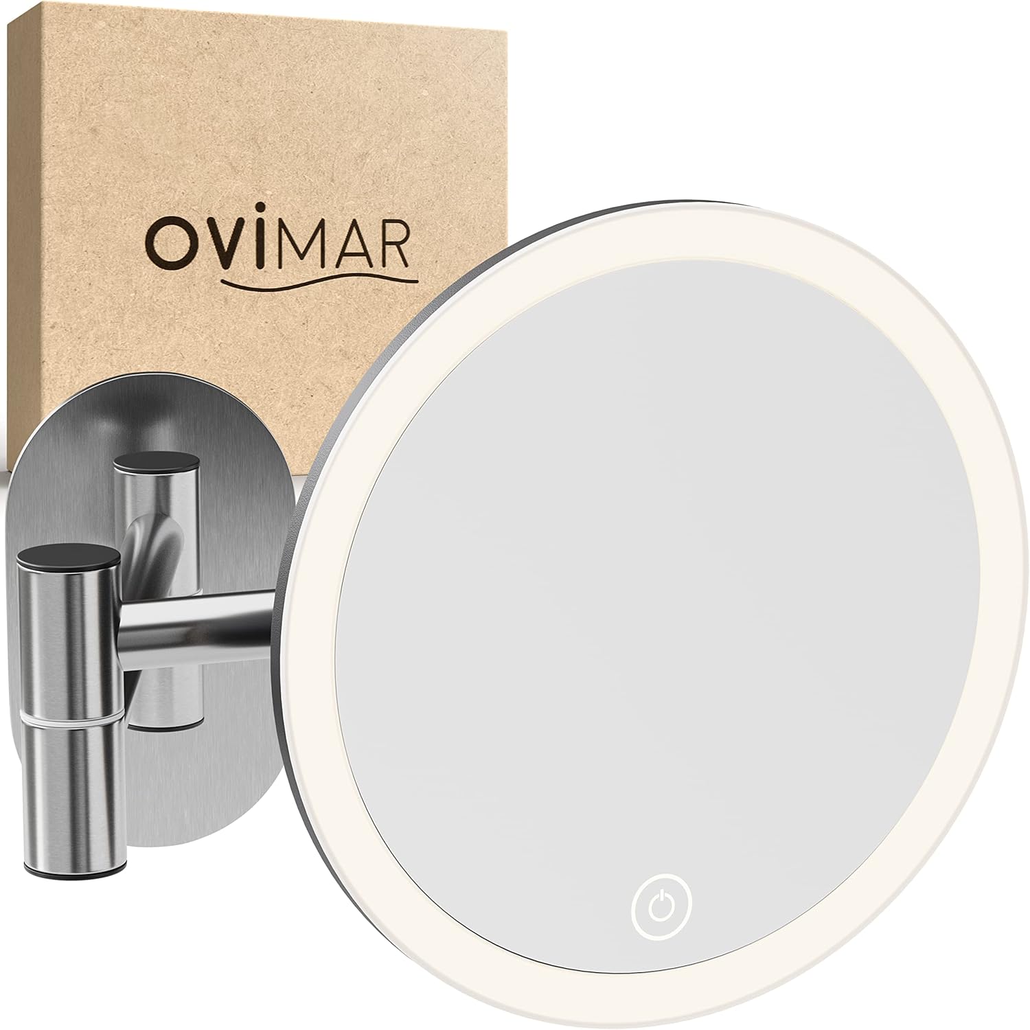 Ovimar Specchio cosmetico Vorupor 5x, Argento