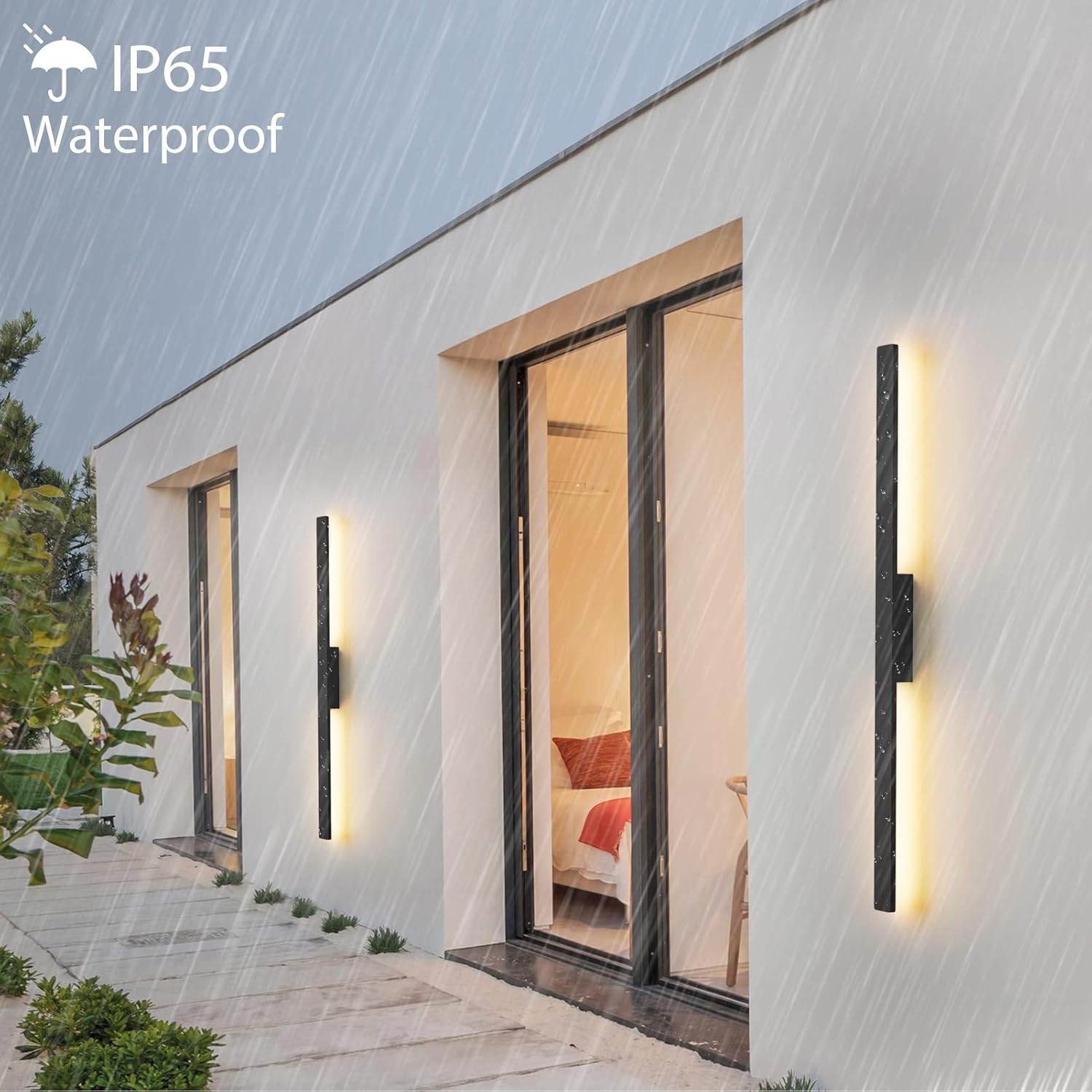 Klighten Applique Lunga da Esterno/Interno 28W 104cm, Nero - immagine 5