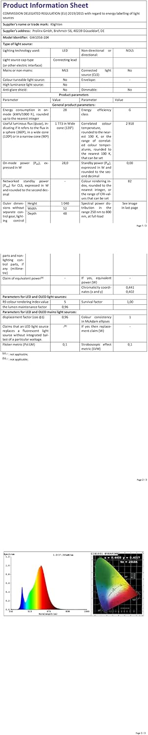 Klighten Applique Lunga da Esterno/Interno 28W 104cm, Nero - immagine 9