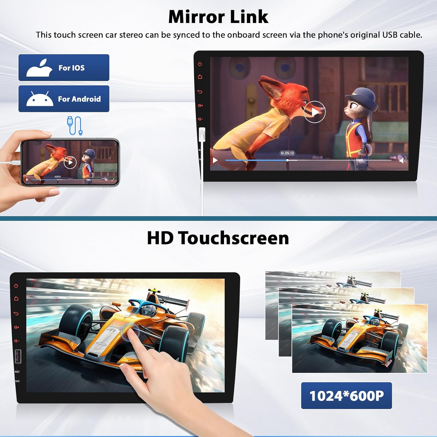 Inefala Autoradio Bluetooth 1 Din 9" Touchscreen - immagine 3