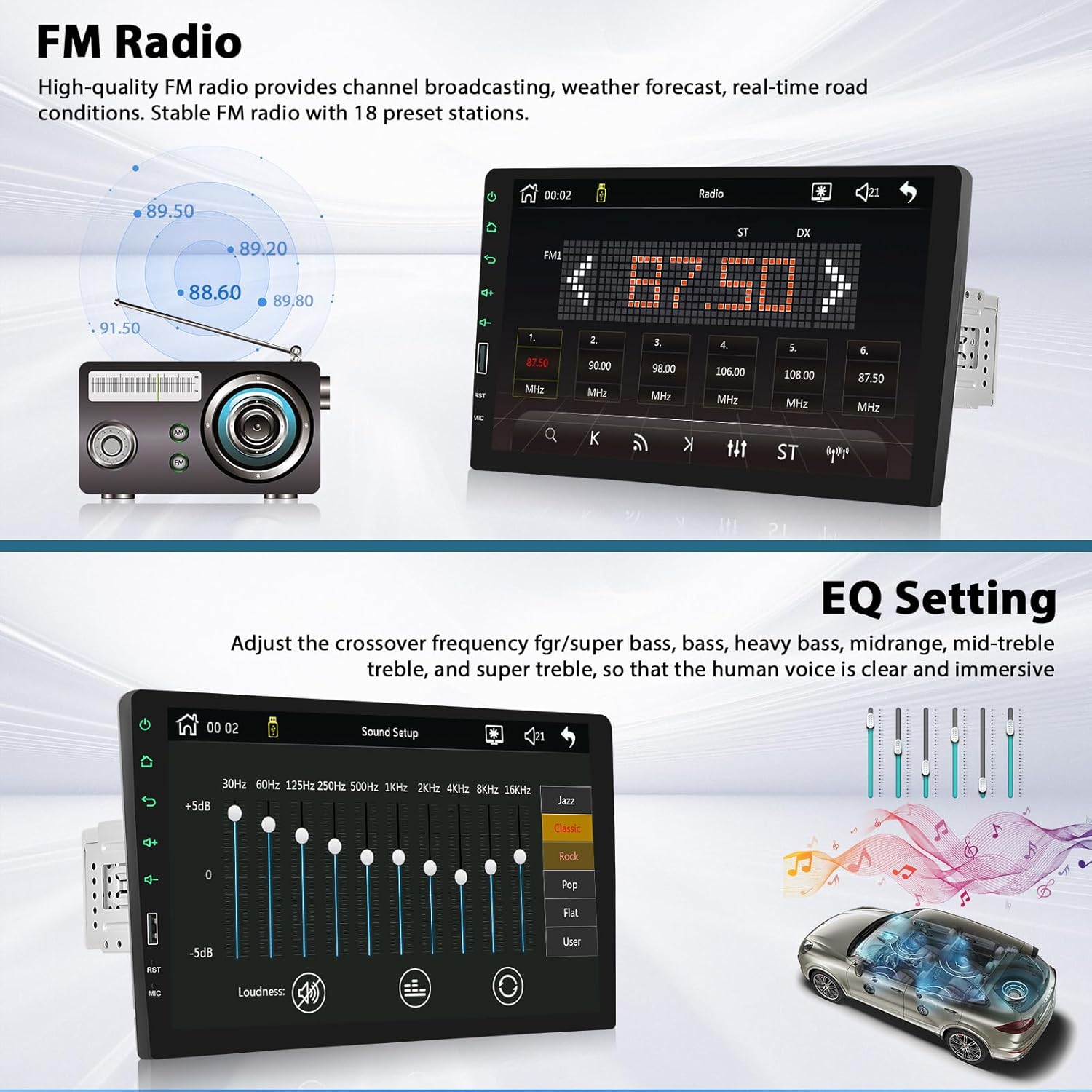 Inefala Autoradio Bluetooth 1 Din 9" Touchscreen - immagine 5