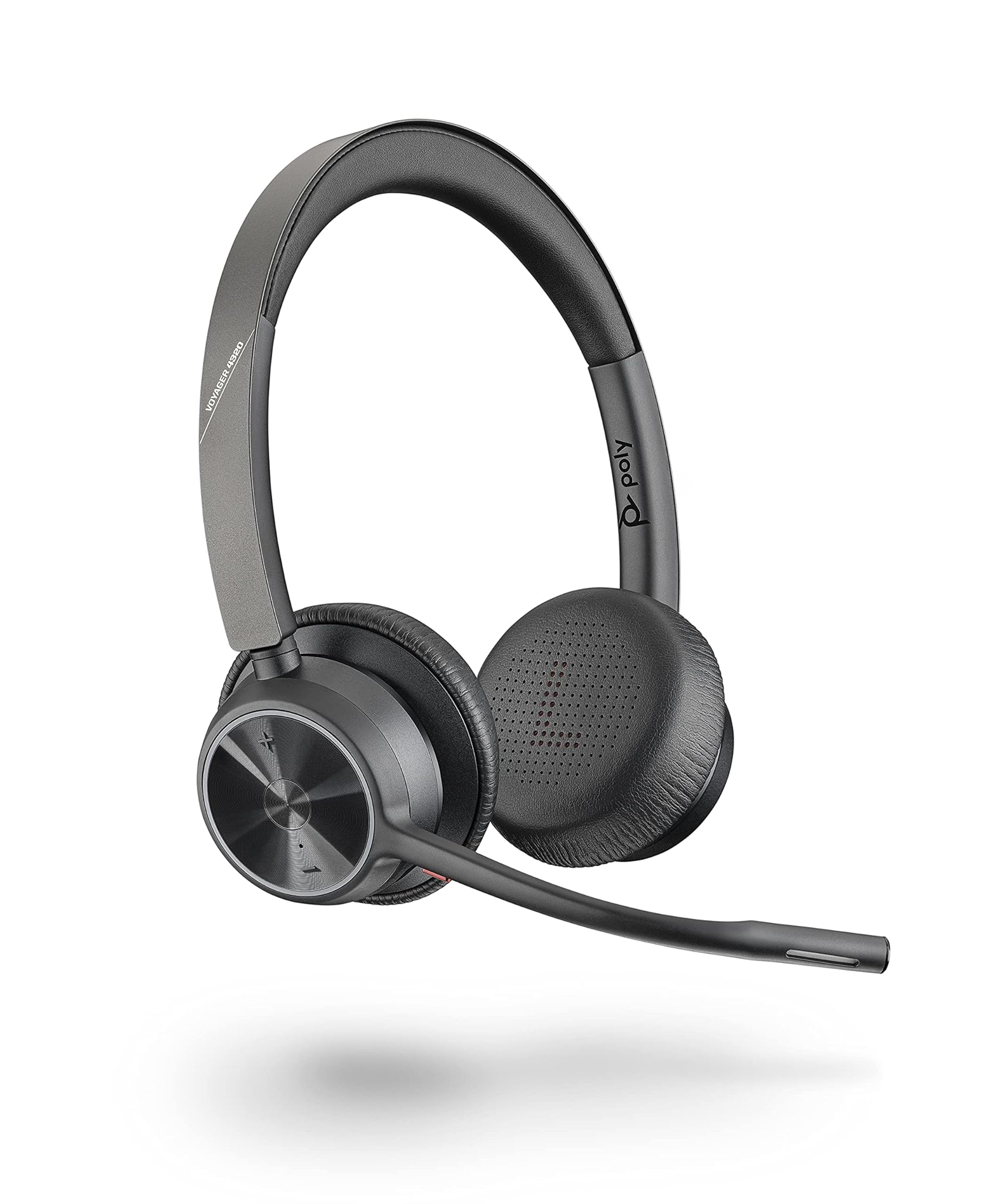 Poly - Voyager 4320 UC Wireless Headset (Plantronics) - Cuffia con microfono ad asta - Si collega a PC/Mac con adattatore Bluetooth USB-A e a telefoni cellulari tramite Bluetooth